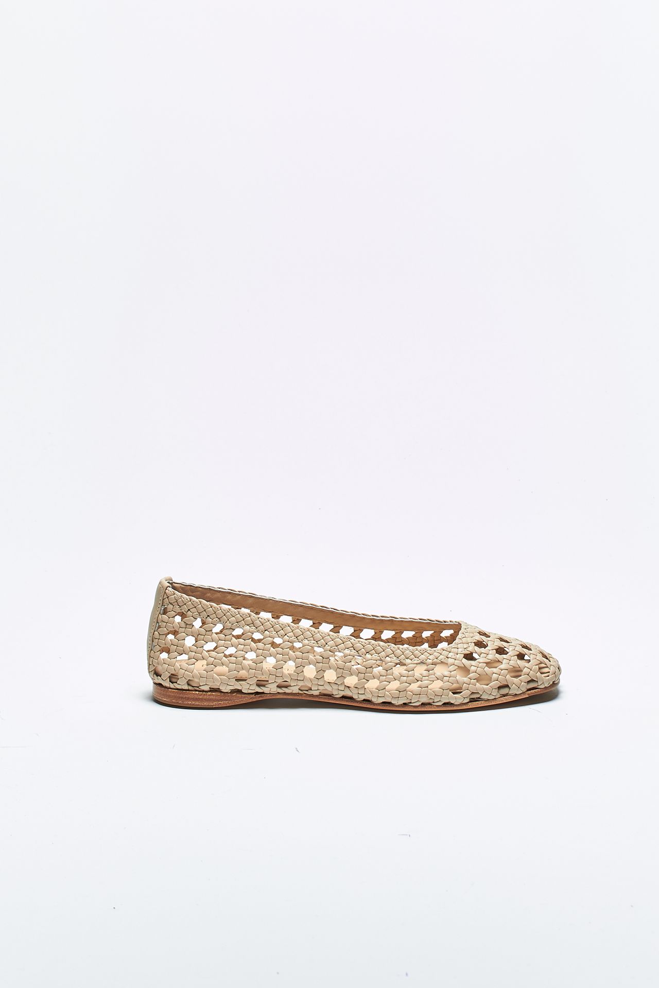 Ballerine SHELL in pelle avorio