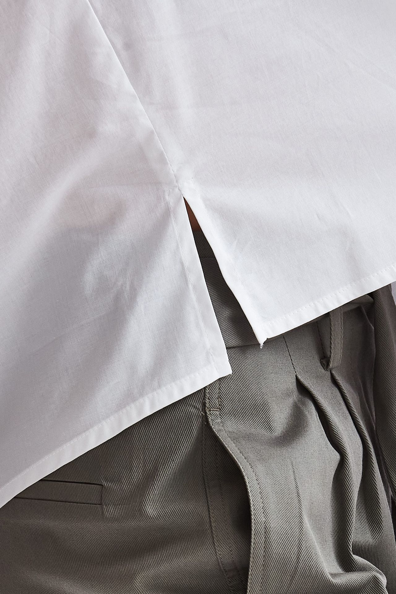 Camicia coreana in cotone bianco