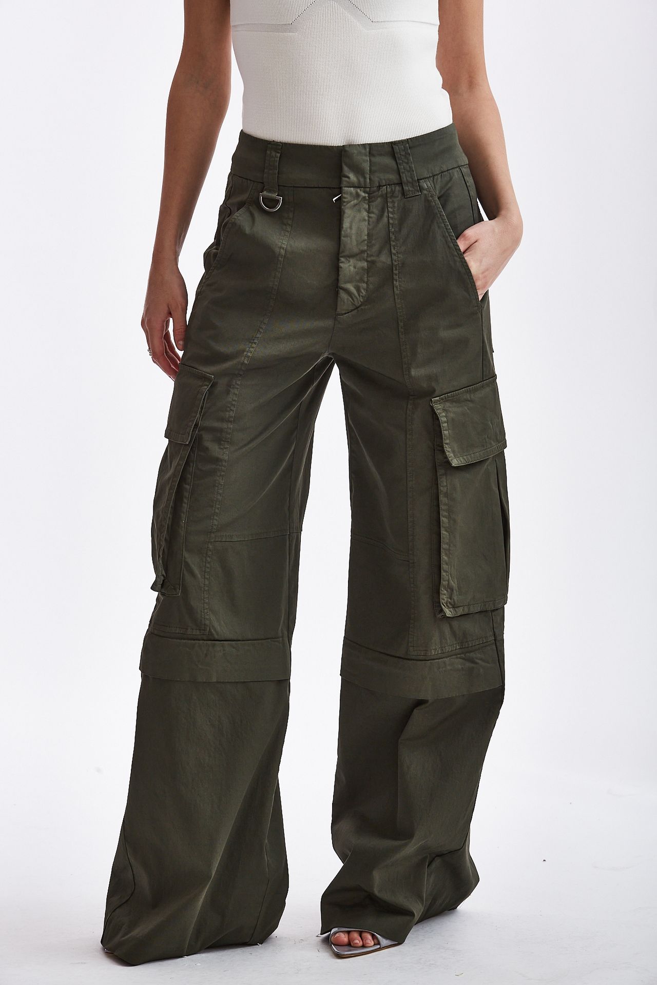 Pantalone cargo verde militare