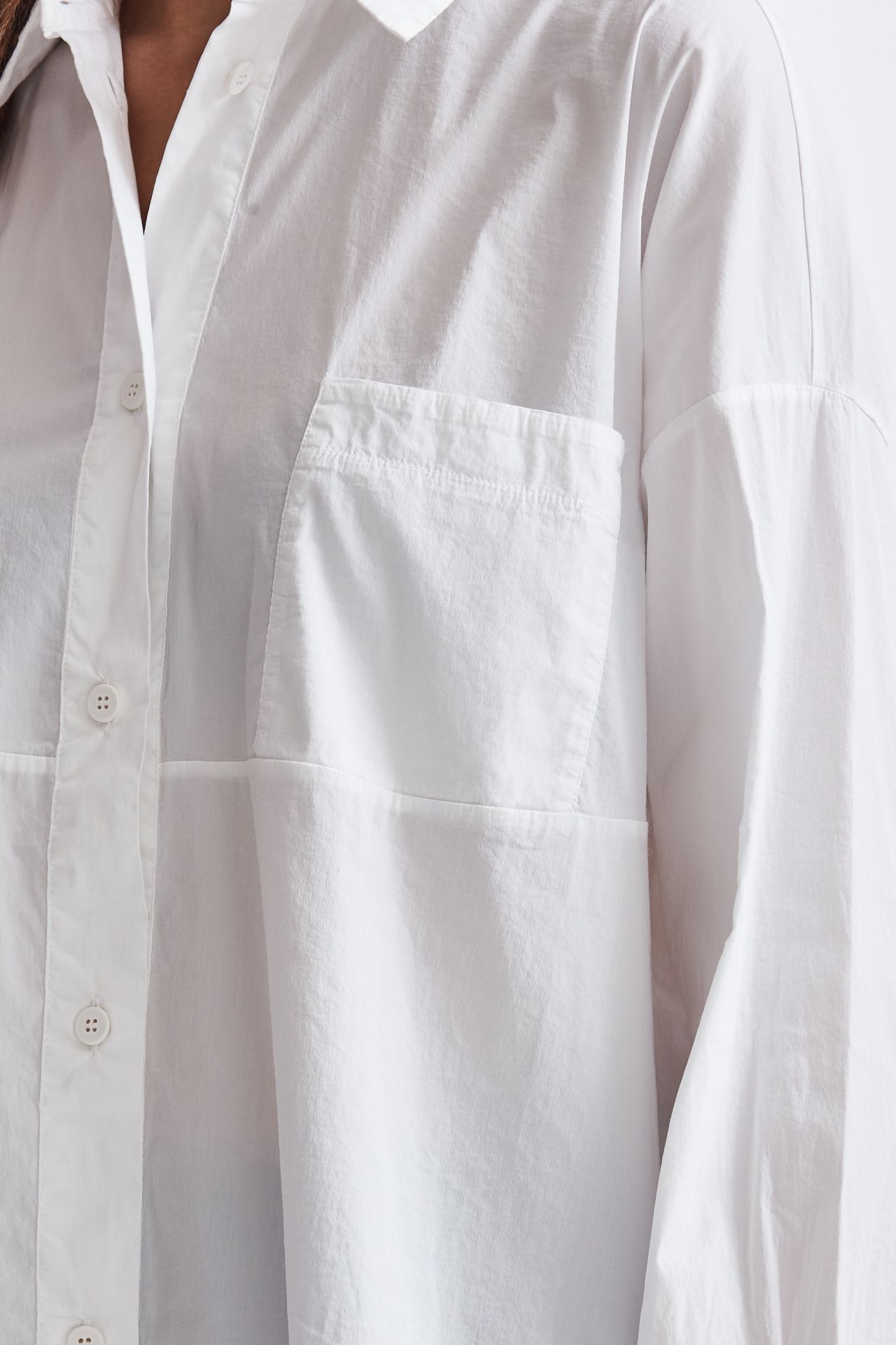 Camicia over misto cotone bianco
