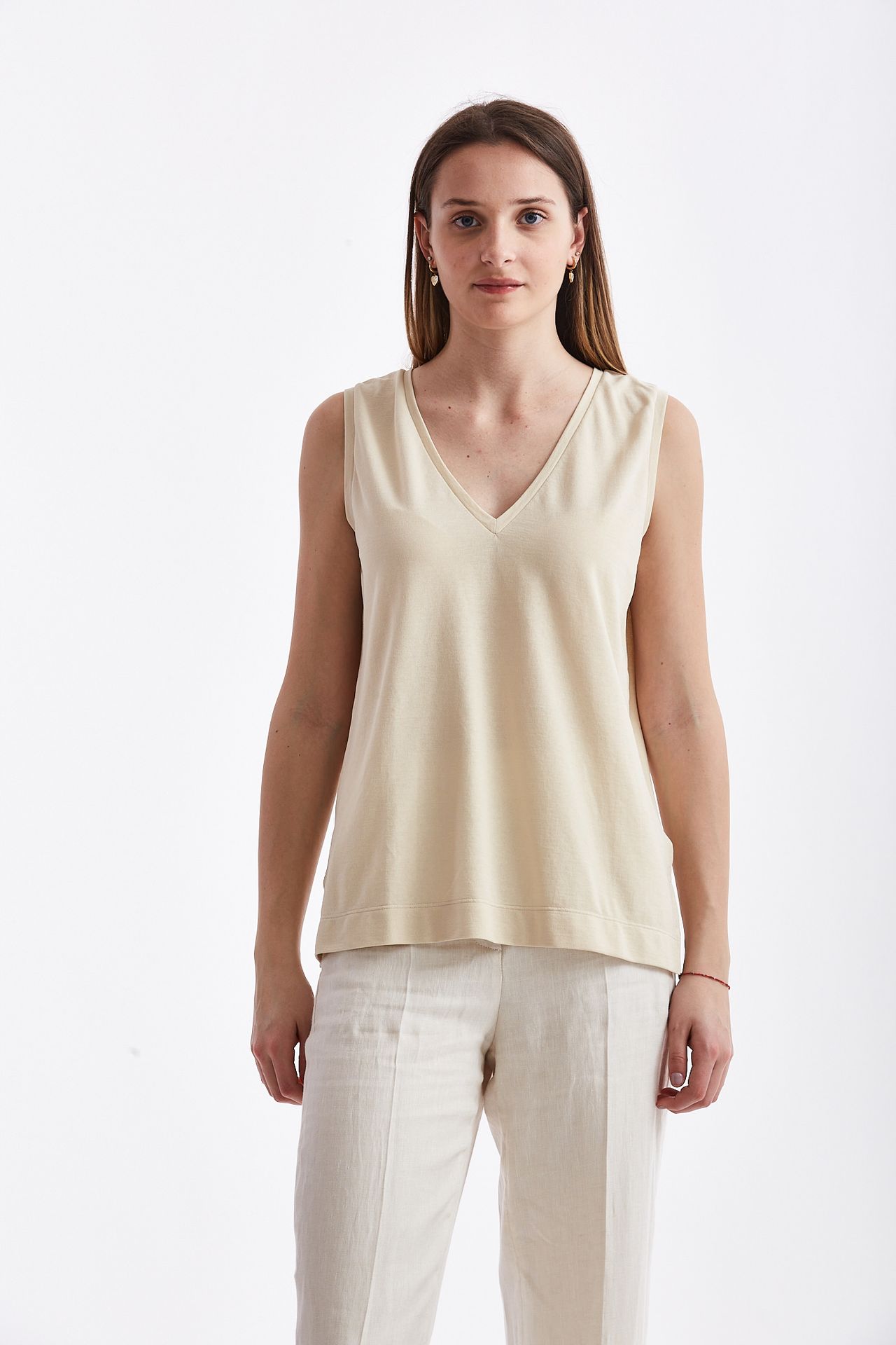 Top in ice cotton beige