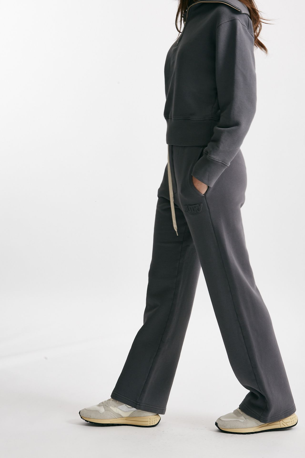 Pantalone in felpa Vita alta antracite