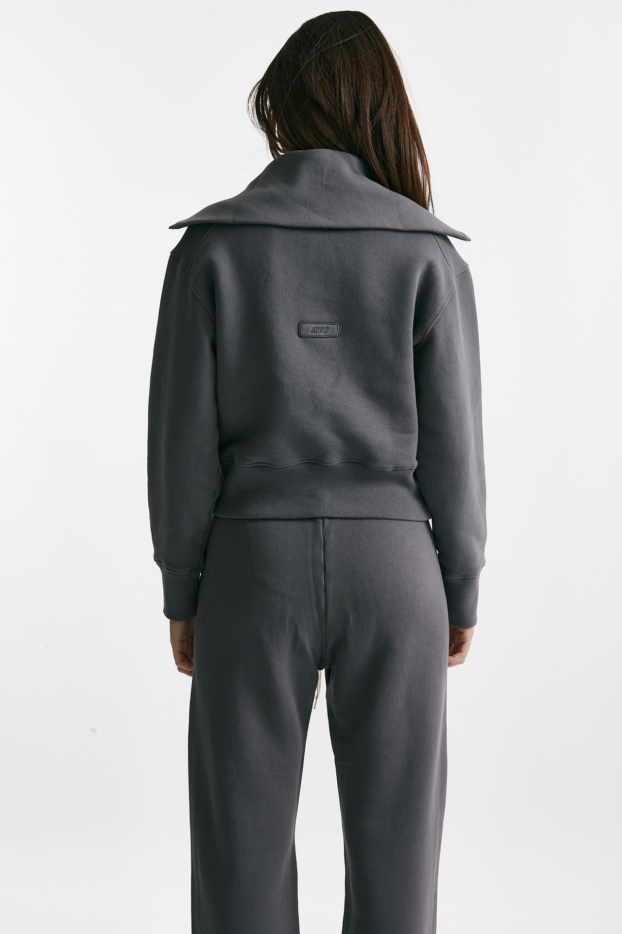 Felpa polo antracite con zip