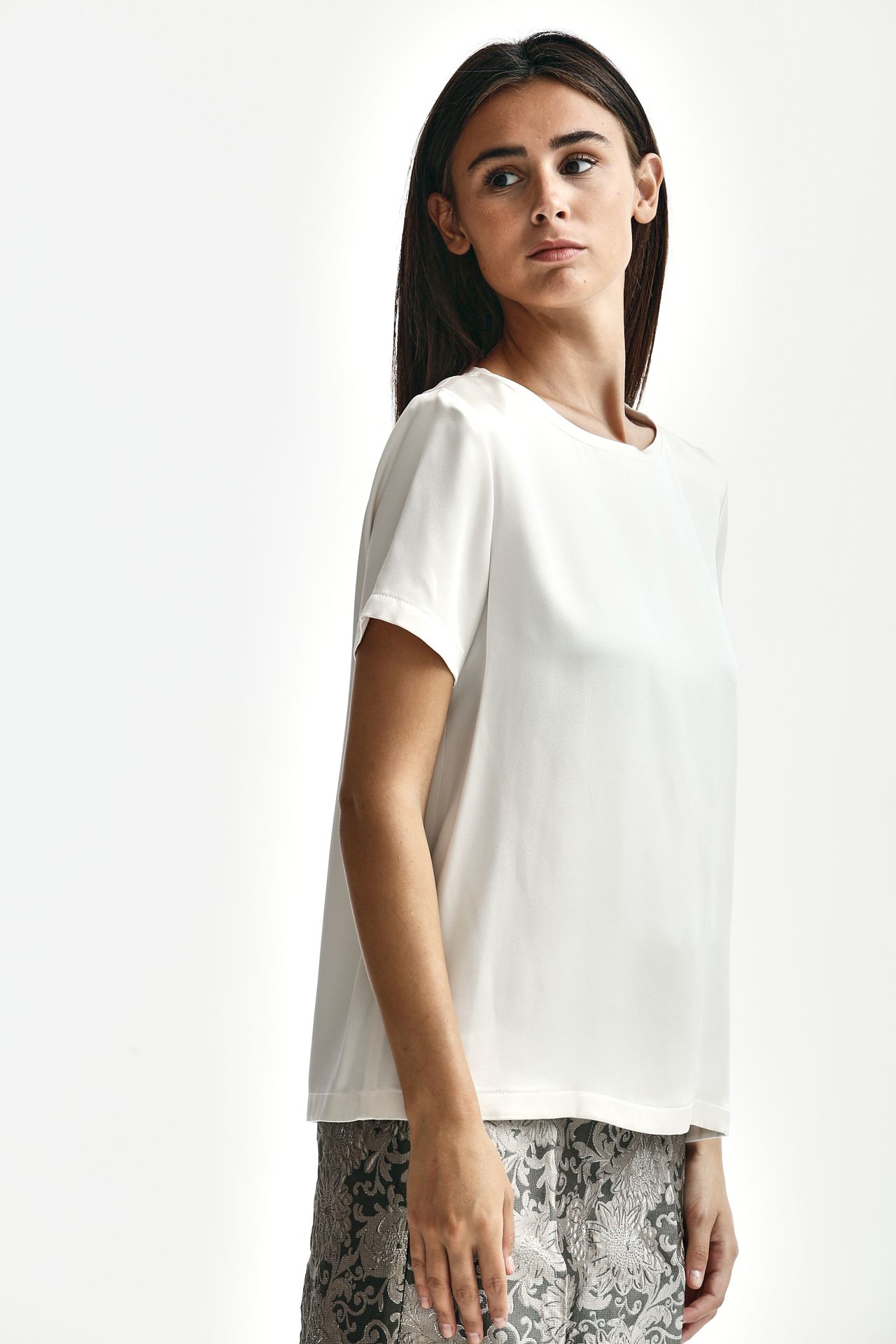 T shirt in raso REBECCA bianco Max Mara s Donna Pier Abbigliamento Worldwide