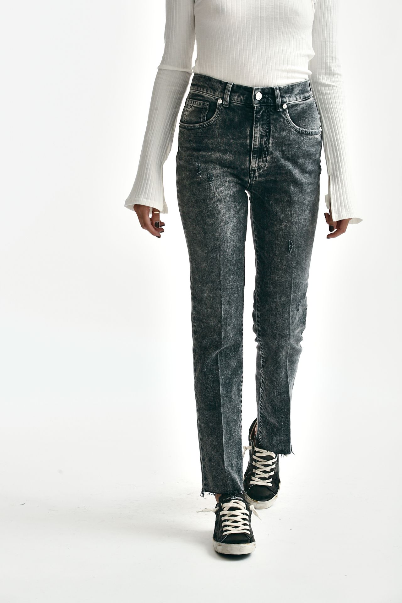 Jeans slim PEA grigio nero Nine in the Morning Donna Pier Abbigliamento Worldwide