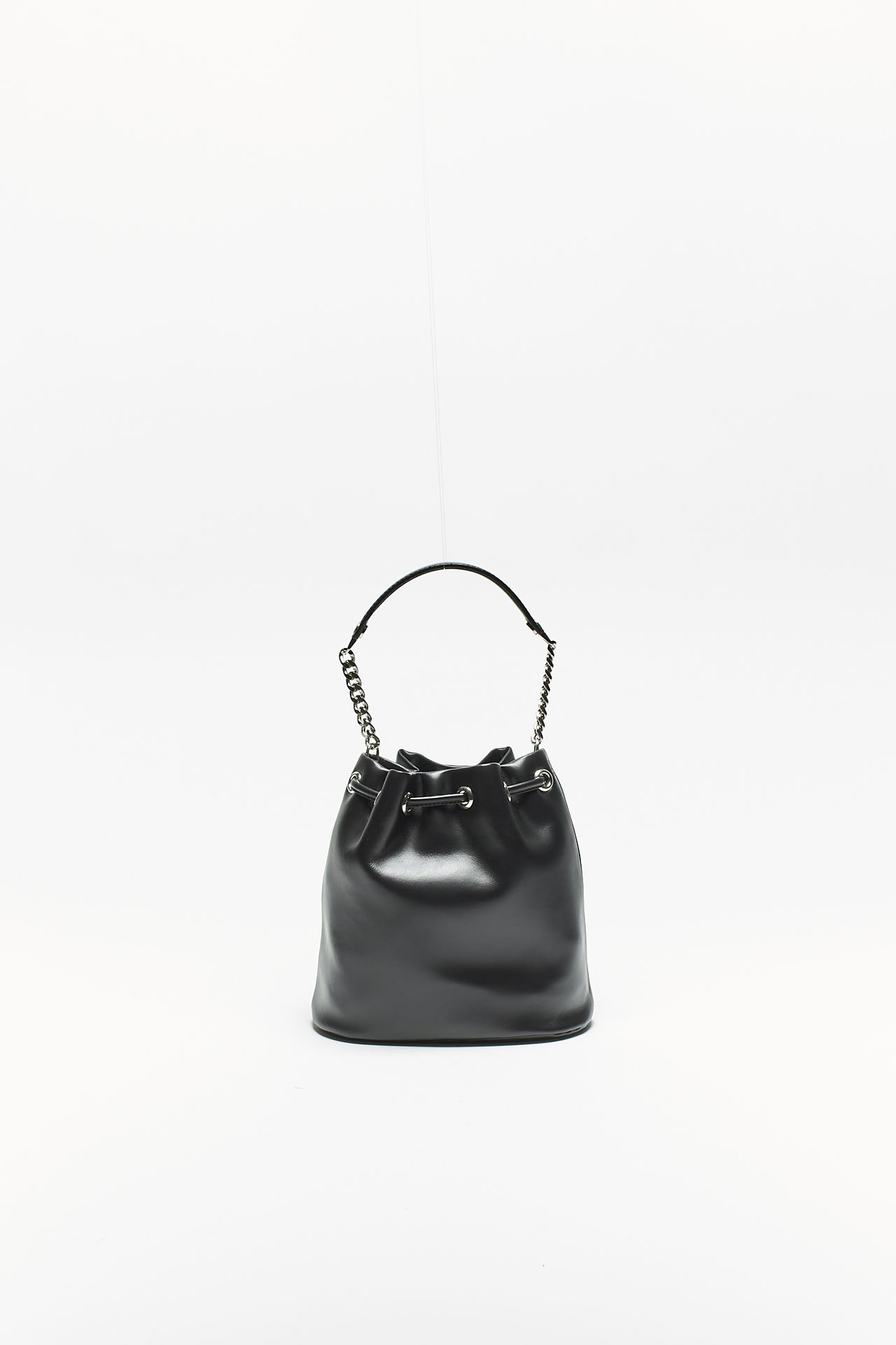 Secchiello mini a mano ORCIANI in pelle nero