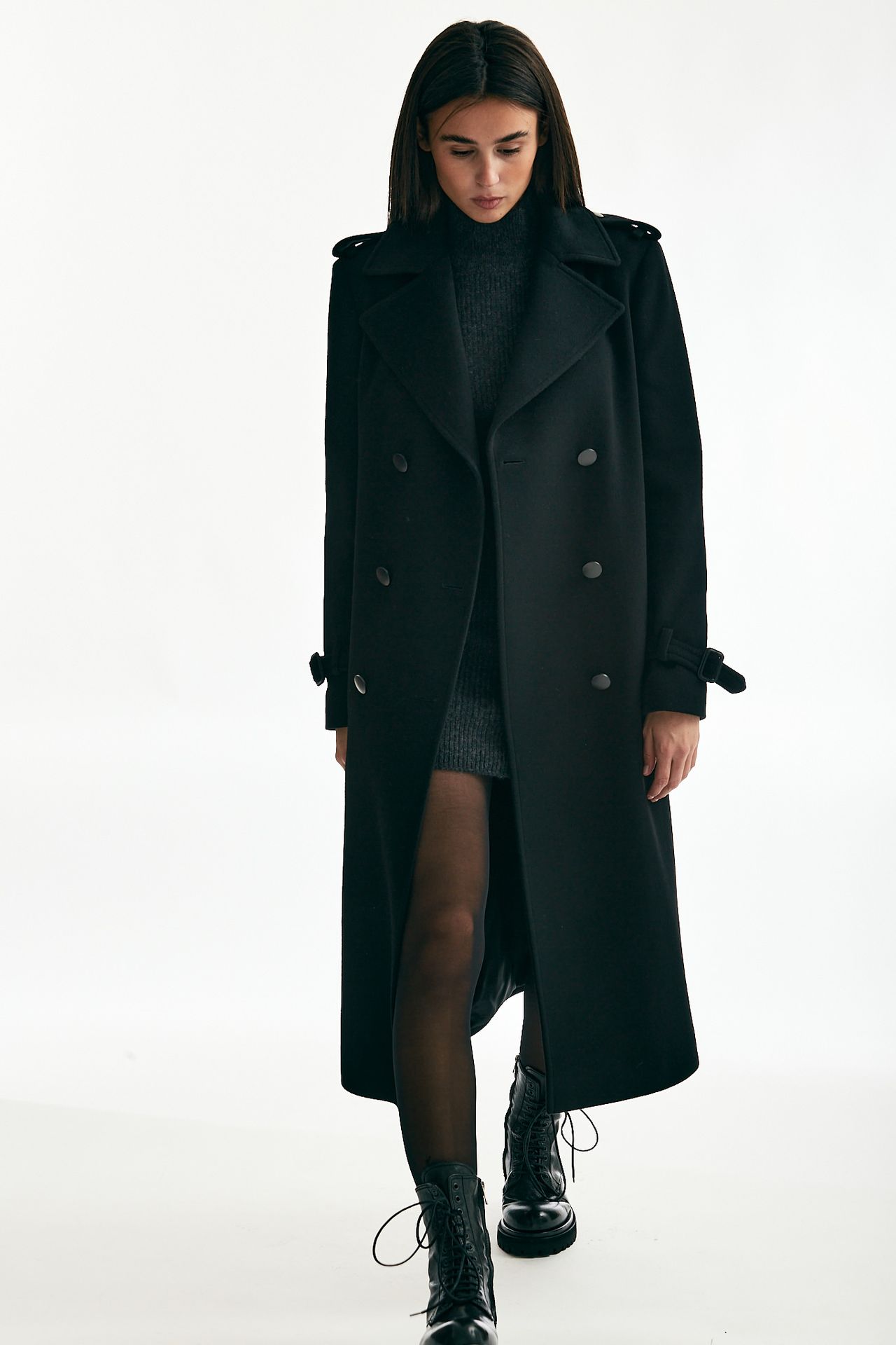 Cappotto doppiopetto LUANNE in cashmere nero Tagliatore Donna Pier Abbigliamento Worldwide
