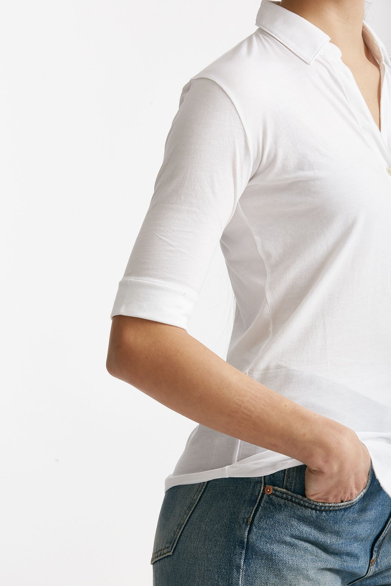 T-shirt a polo ANONYM bianco