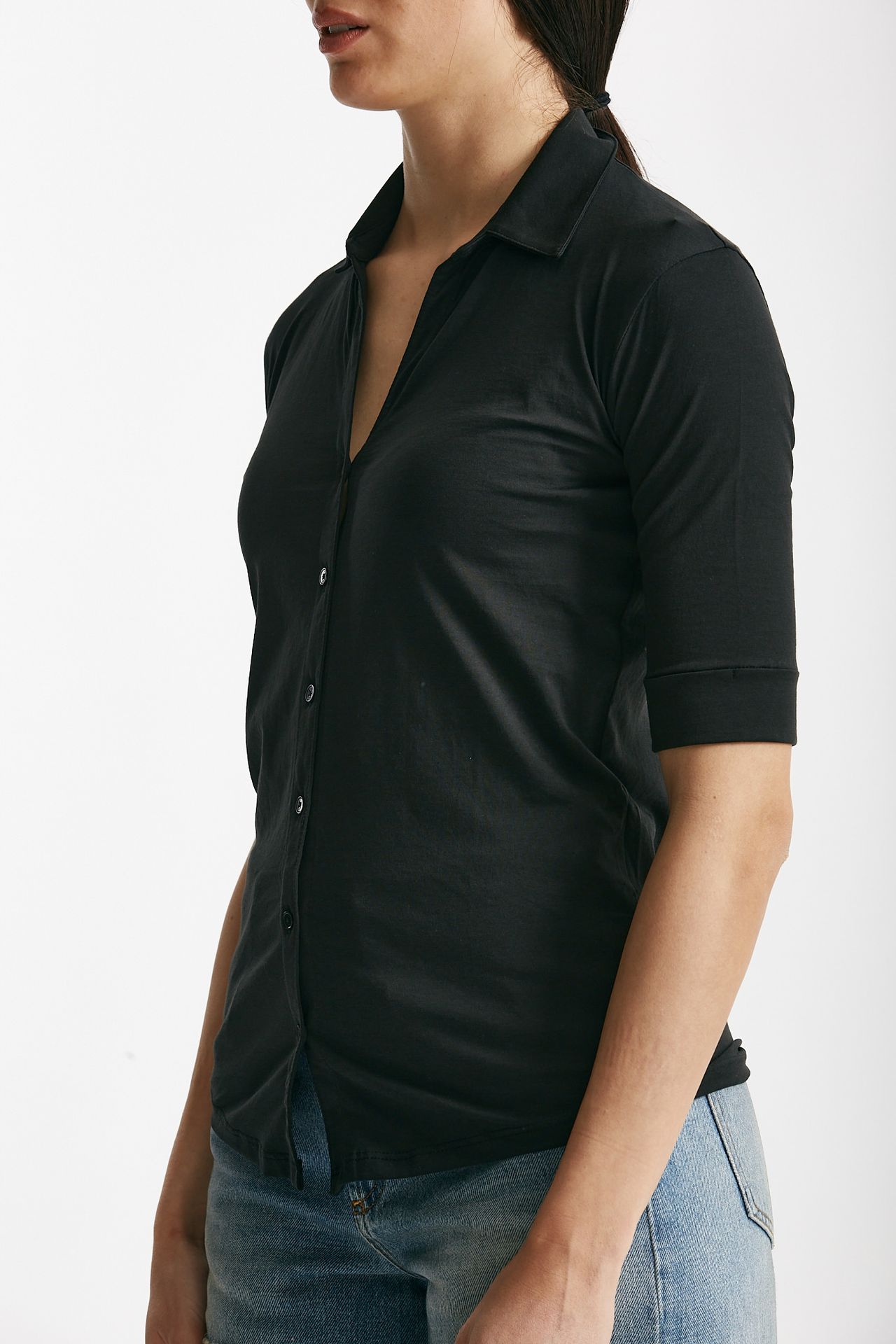T-shirt a polo ANONYM nero
