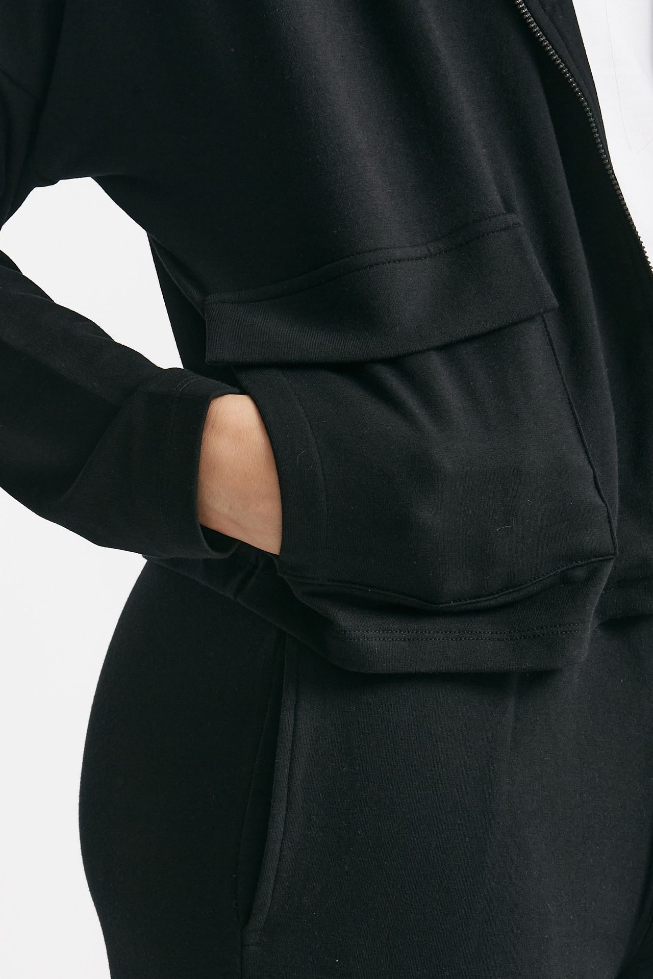 Felpa in cotone leggero nero