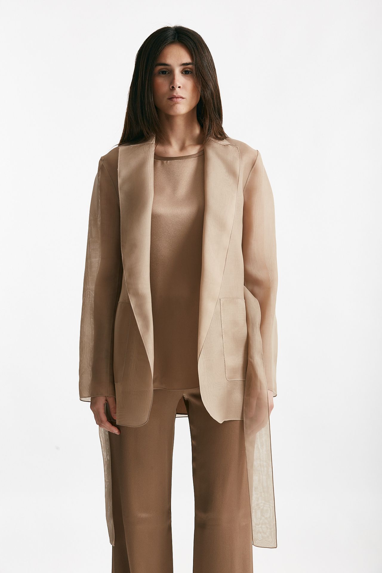 Giacca in voile di seta bronzo