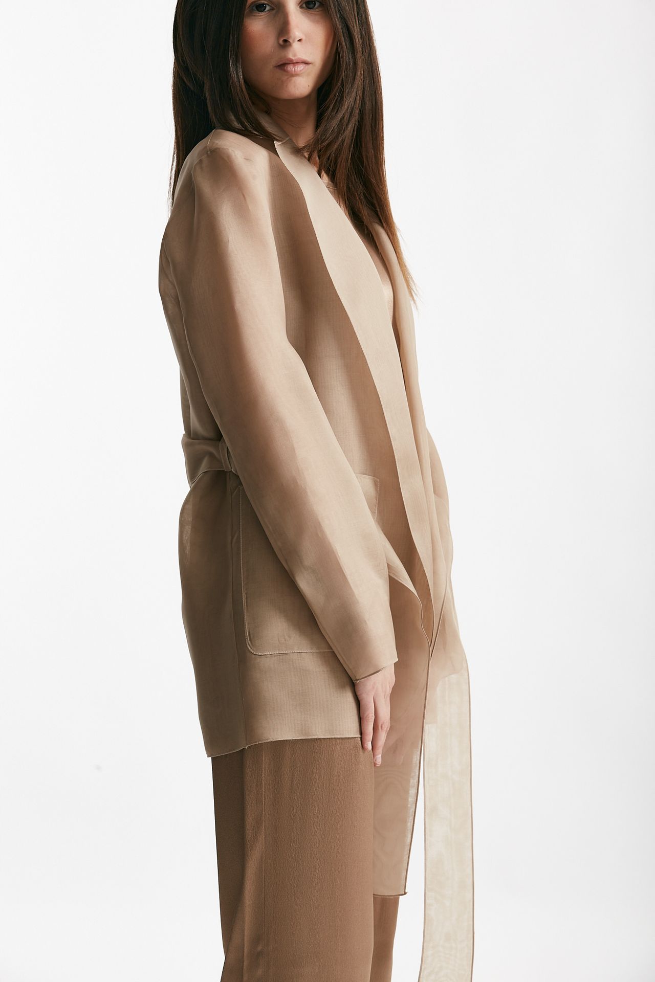 Giacca in voile di seta bronzo