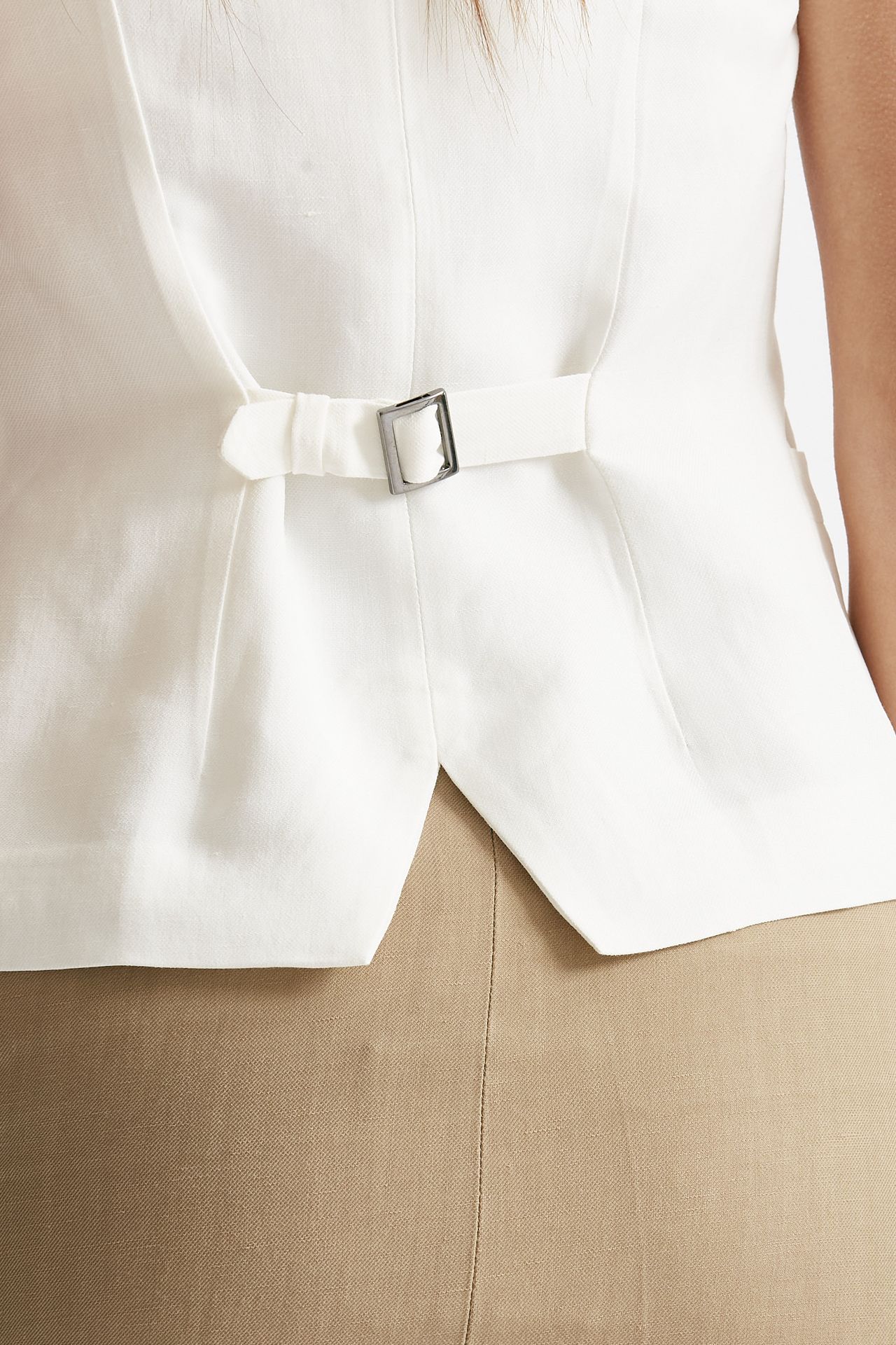 Gilet in viscosa panna Scollo a v