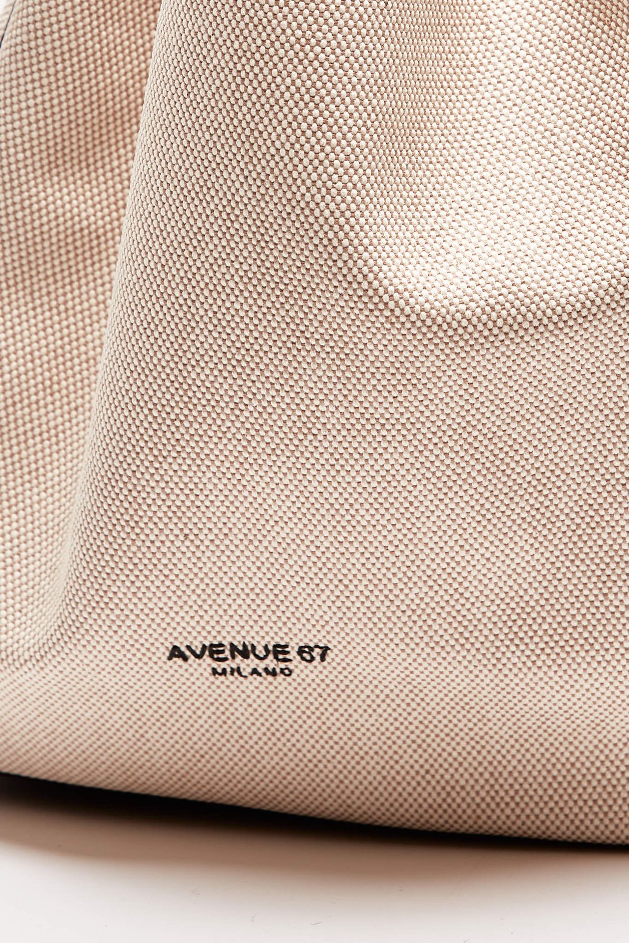 Borsa in pelle e canvas SOLEDAD testa di moro