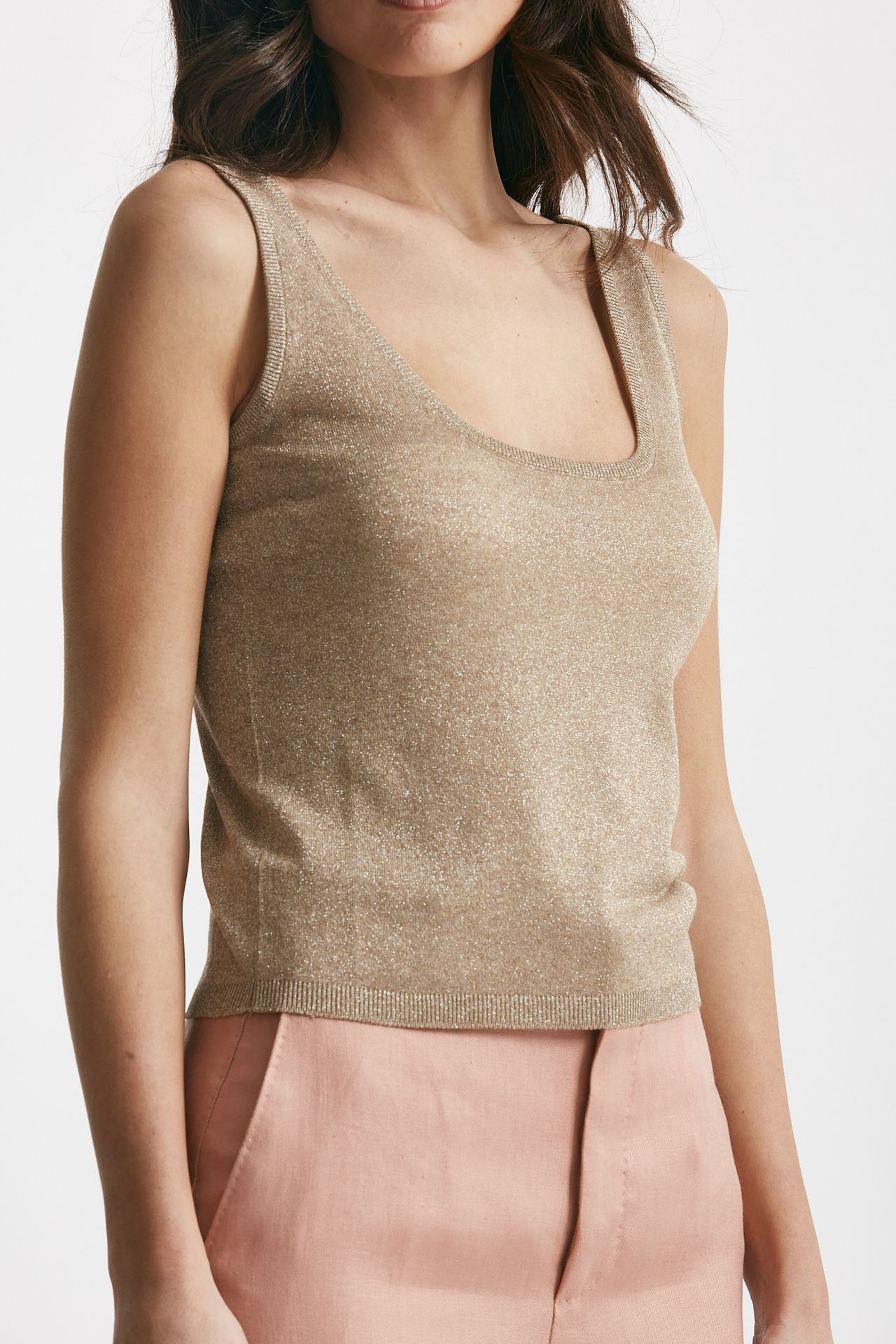 Top in lurex oro