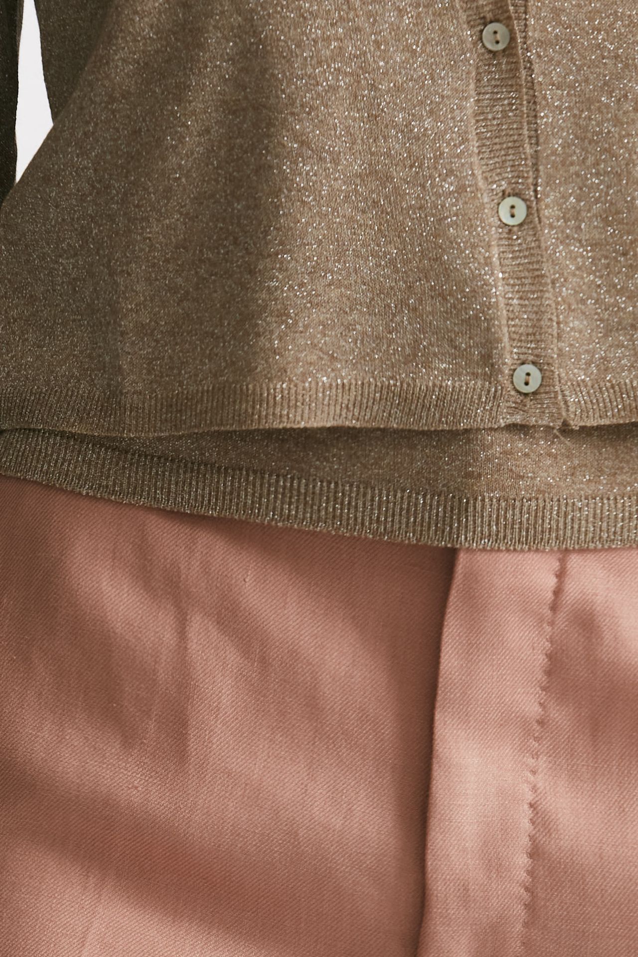 Cardigan in lurex oro