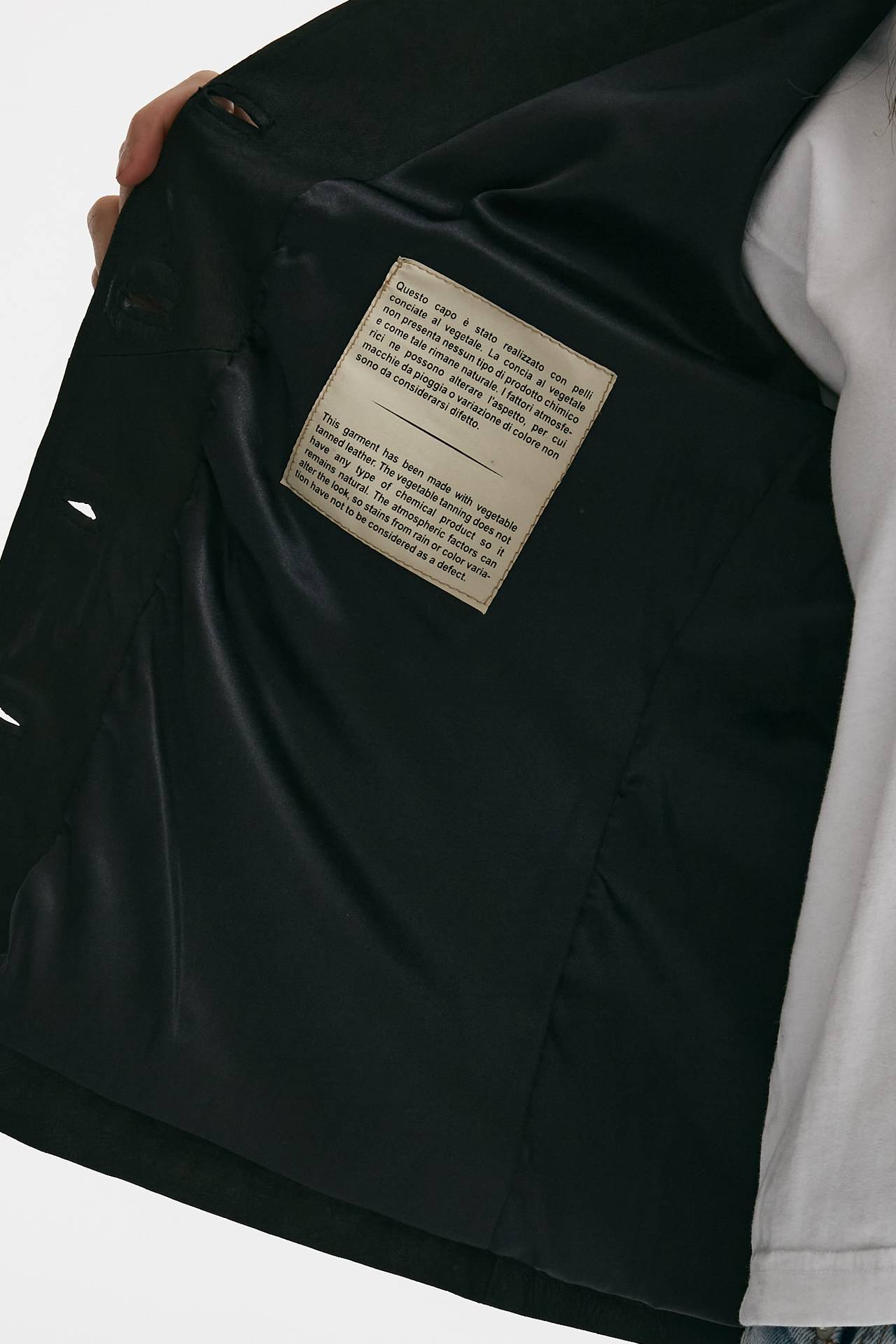 Giacca slim in pelle nero