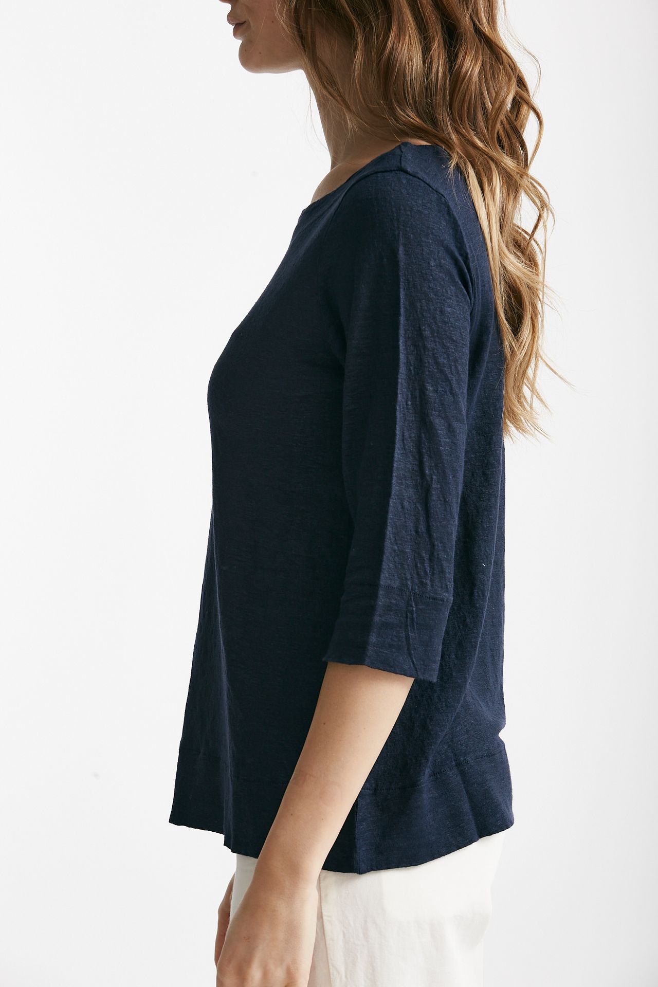 T-shirt in lino blu