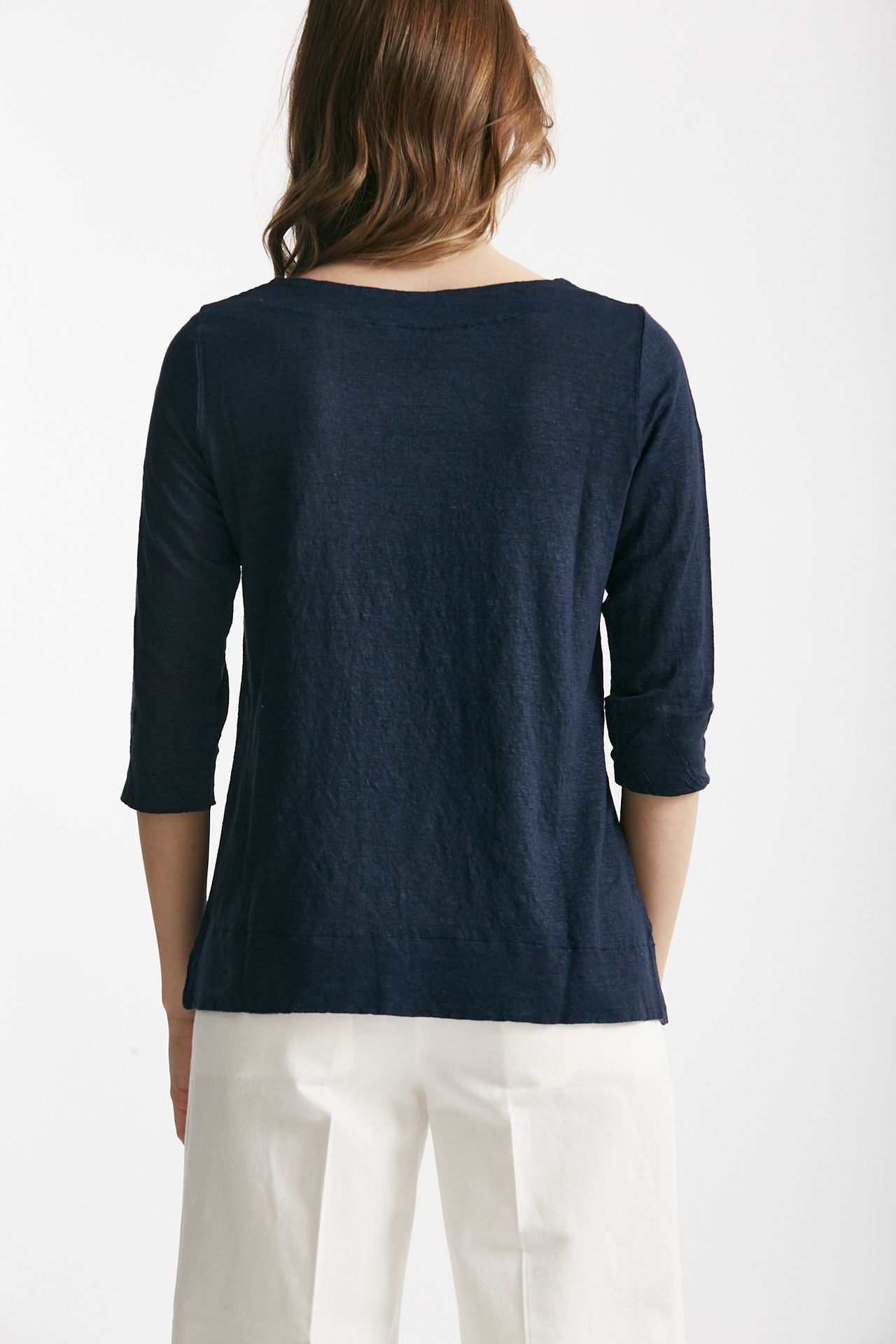 T-shirt in lino blu