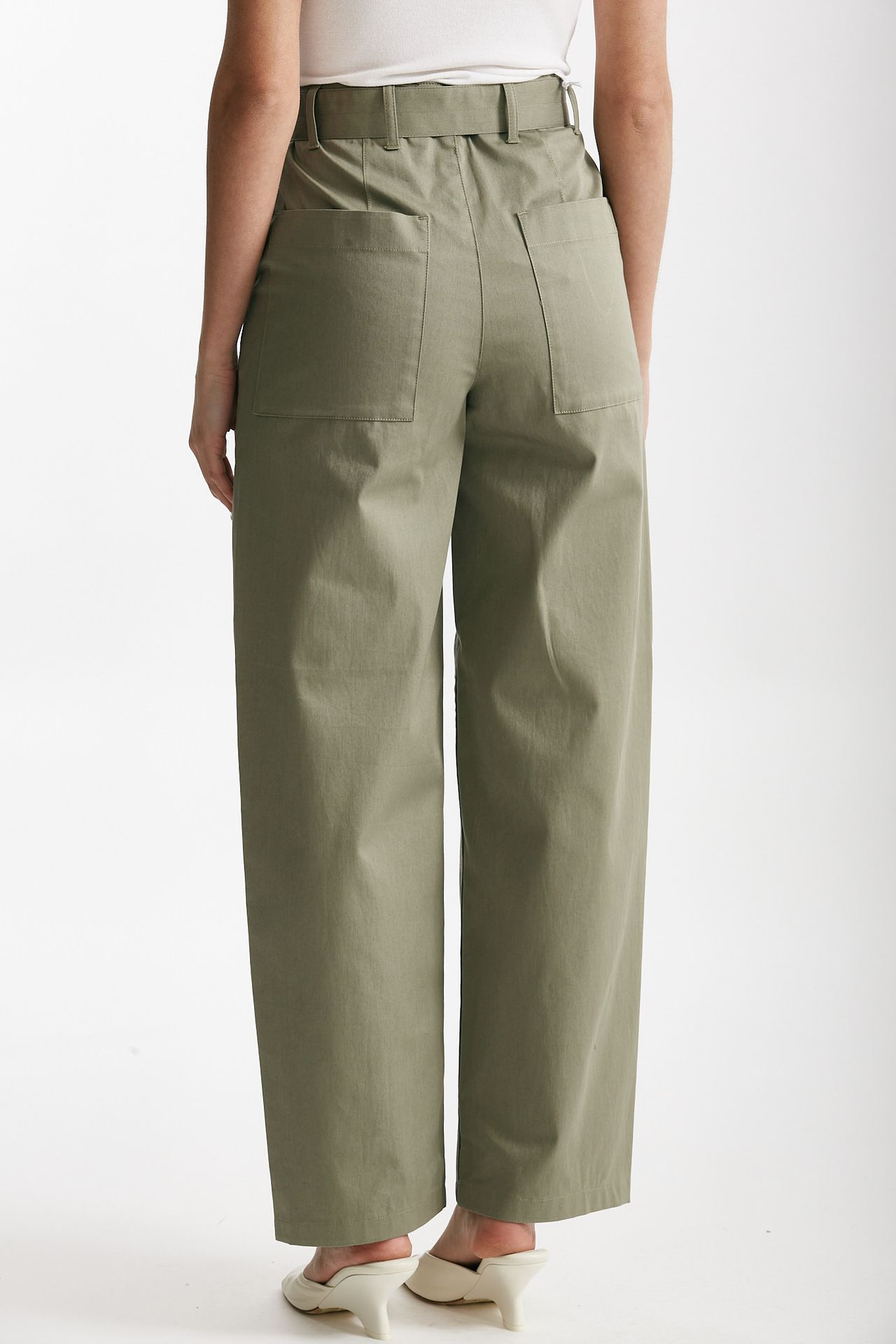 Pantalone in cotone verde militare