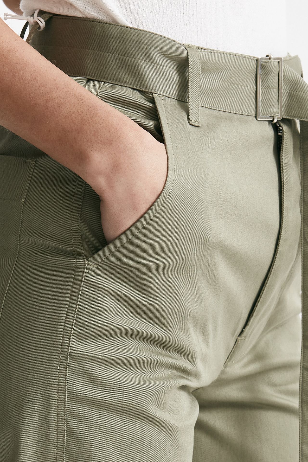 Pantalone in cotone verde militare