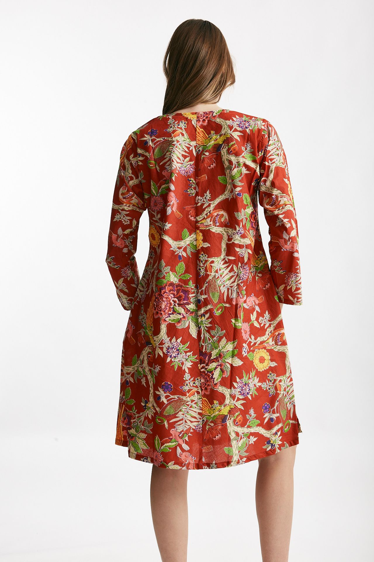 Abito midi SOLEIL CROP fantasia rossa