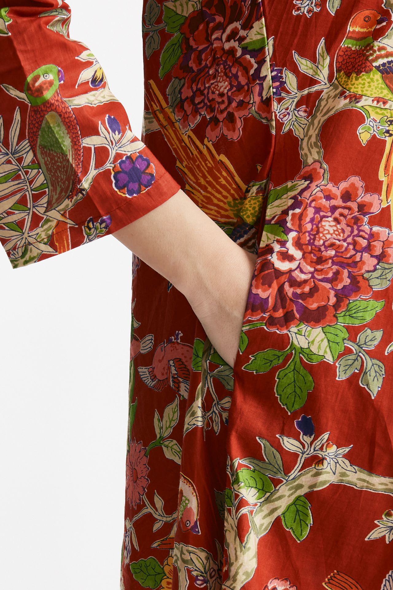 Abito midi SOLEIL CROP fantasia rossa