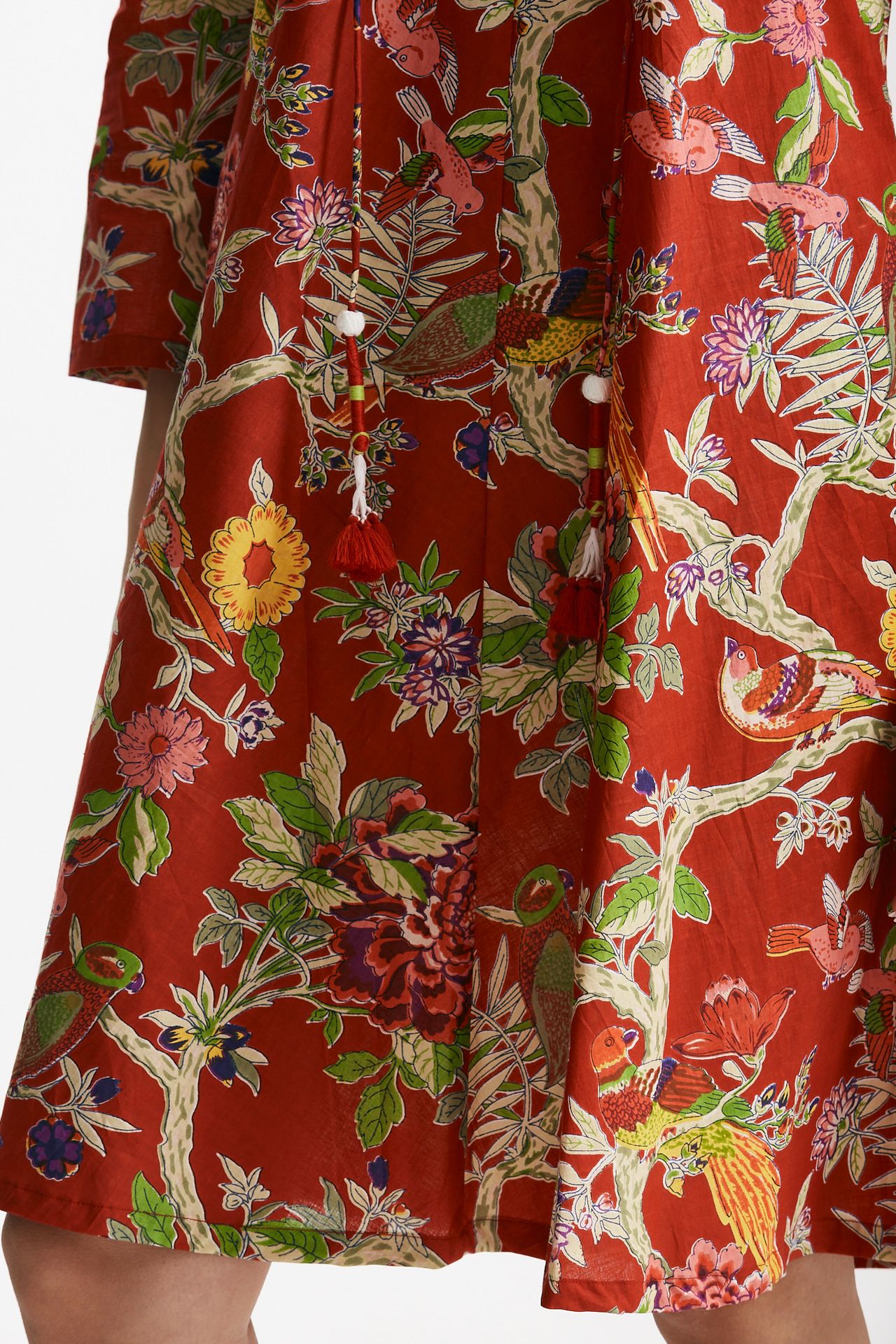 Abito midi SOLEIL CROP fantasia rossa