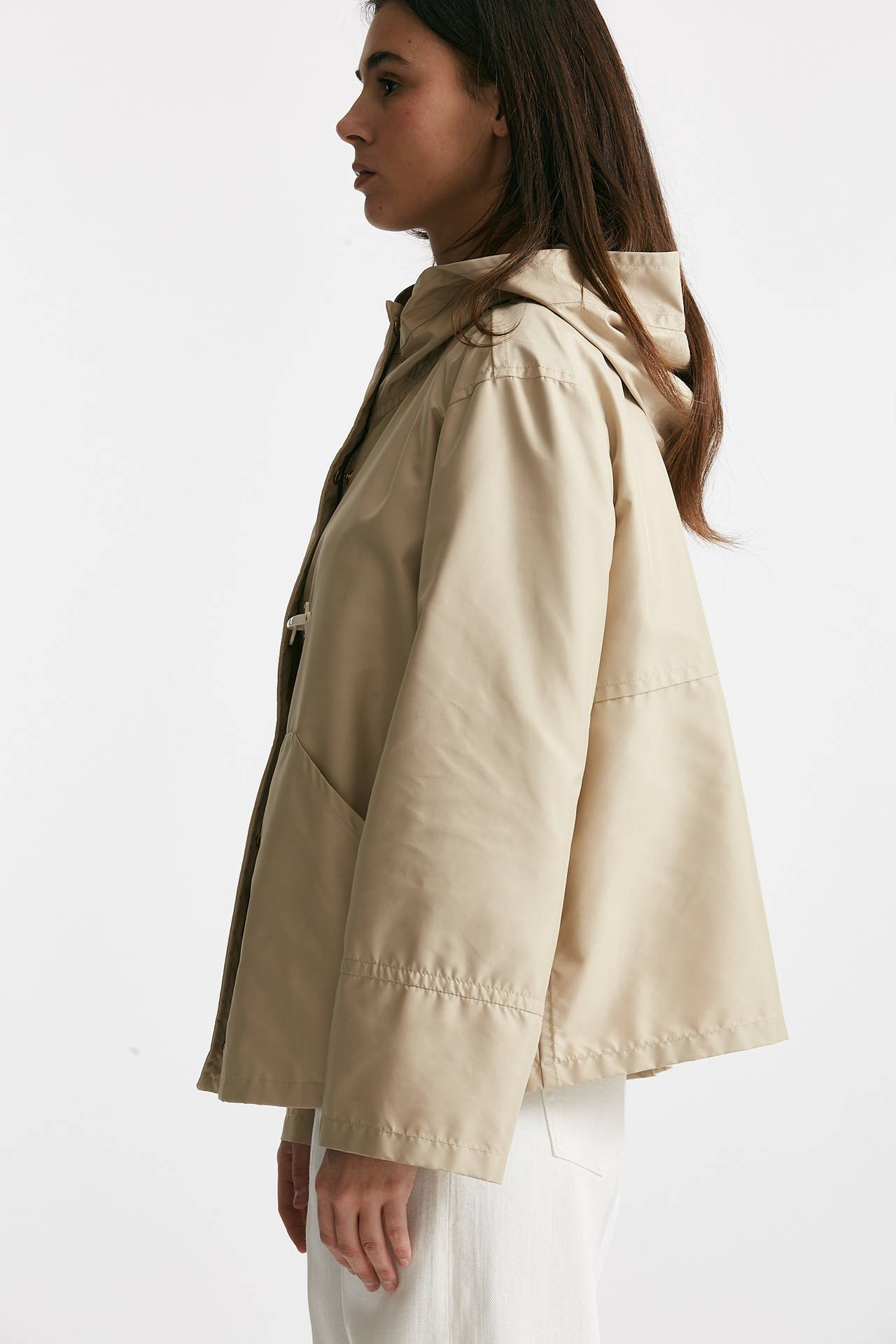 Parka corto beige sfoderato