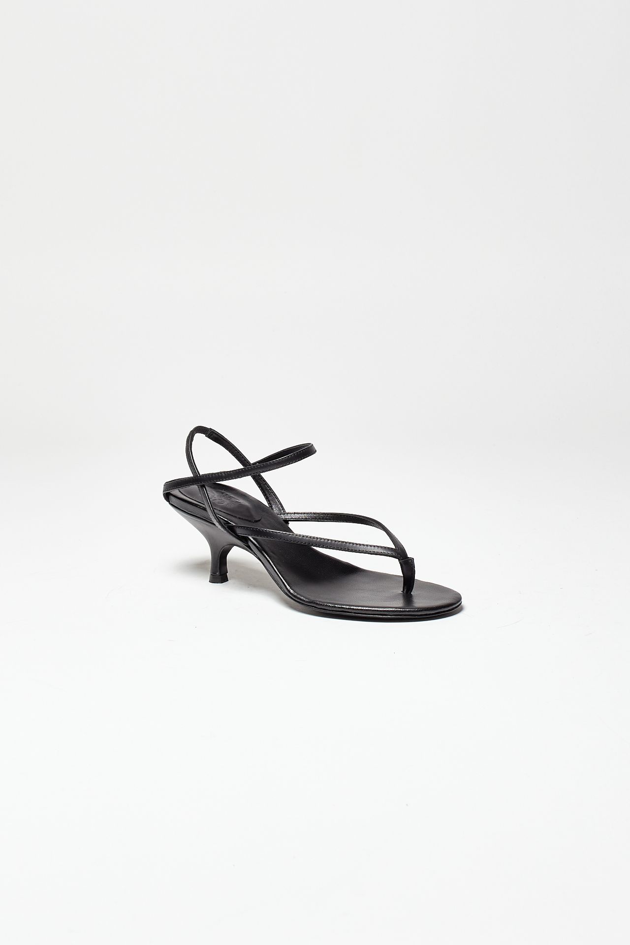 Sandalo intrecciato in pelle THE THONG nero