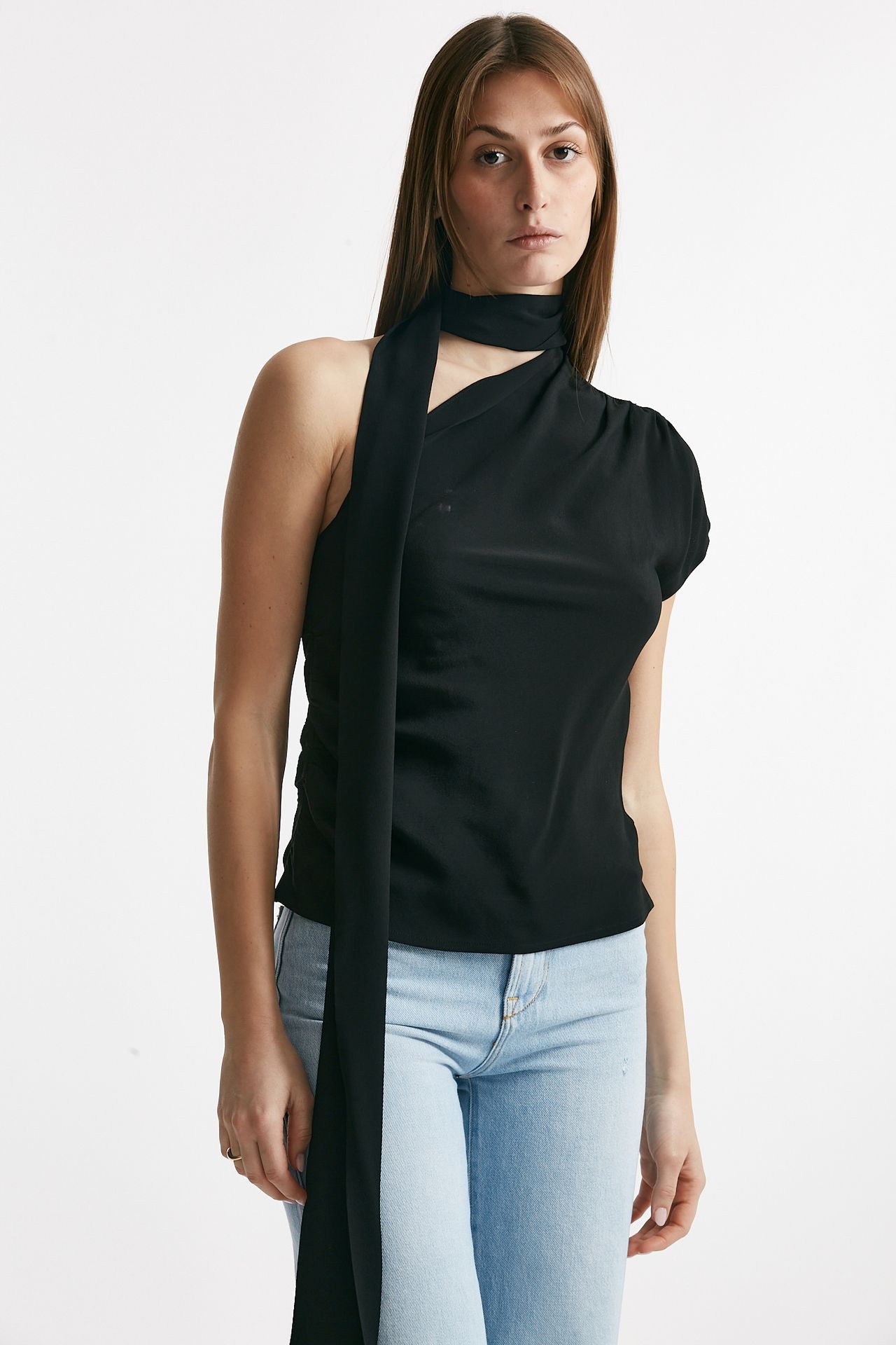 Camicia monospalla nero
