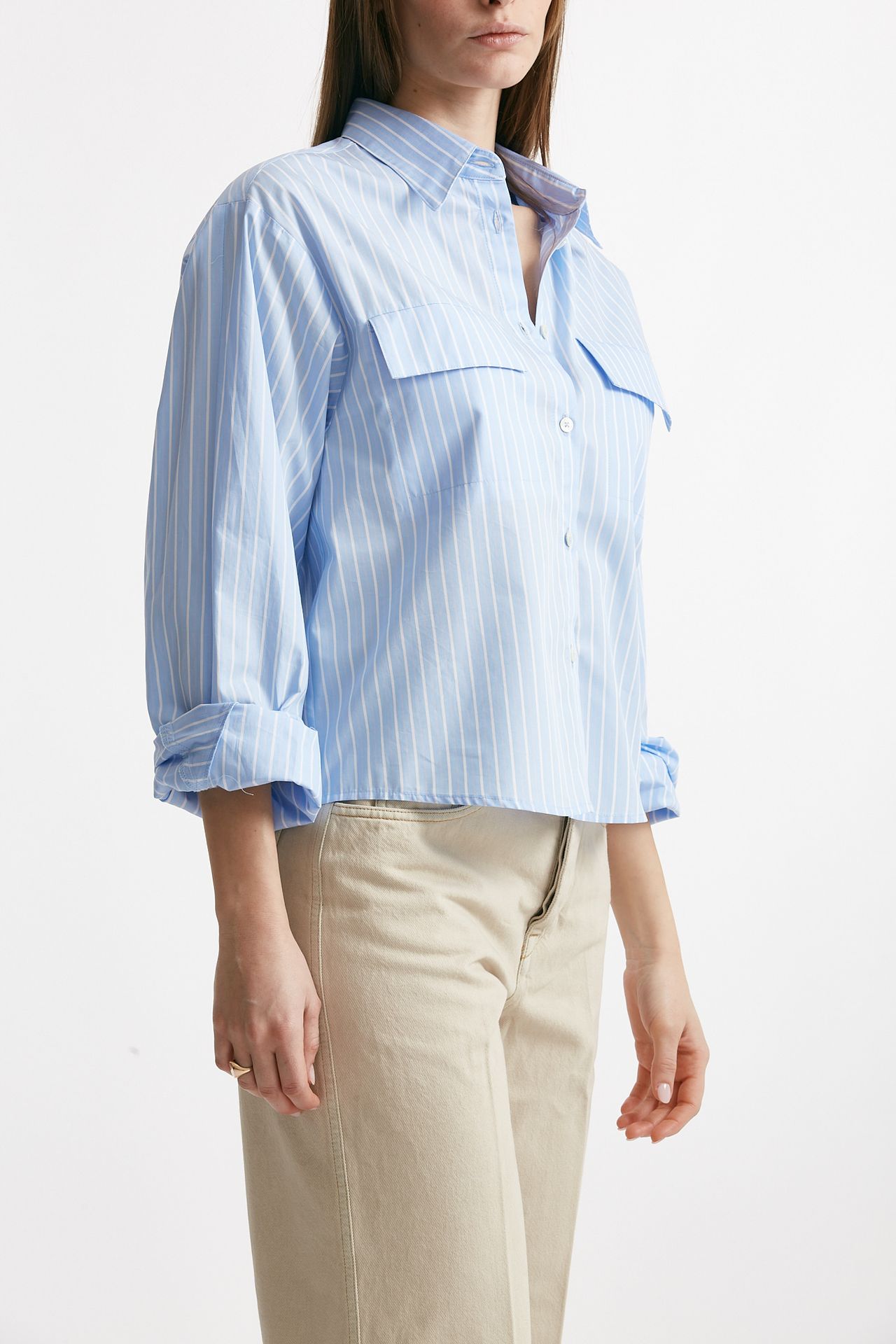 Camicia rigata in cotone 