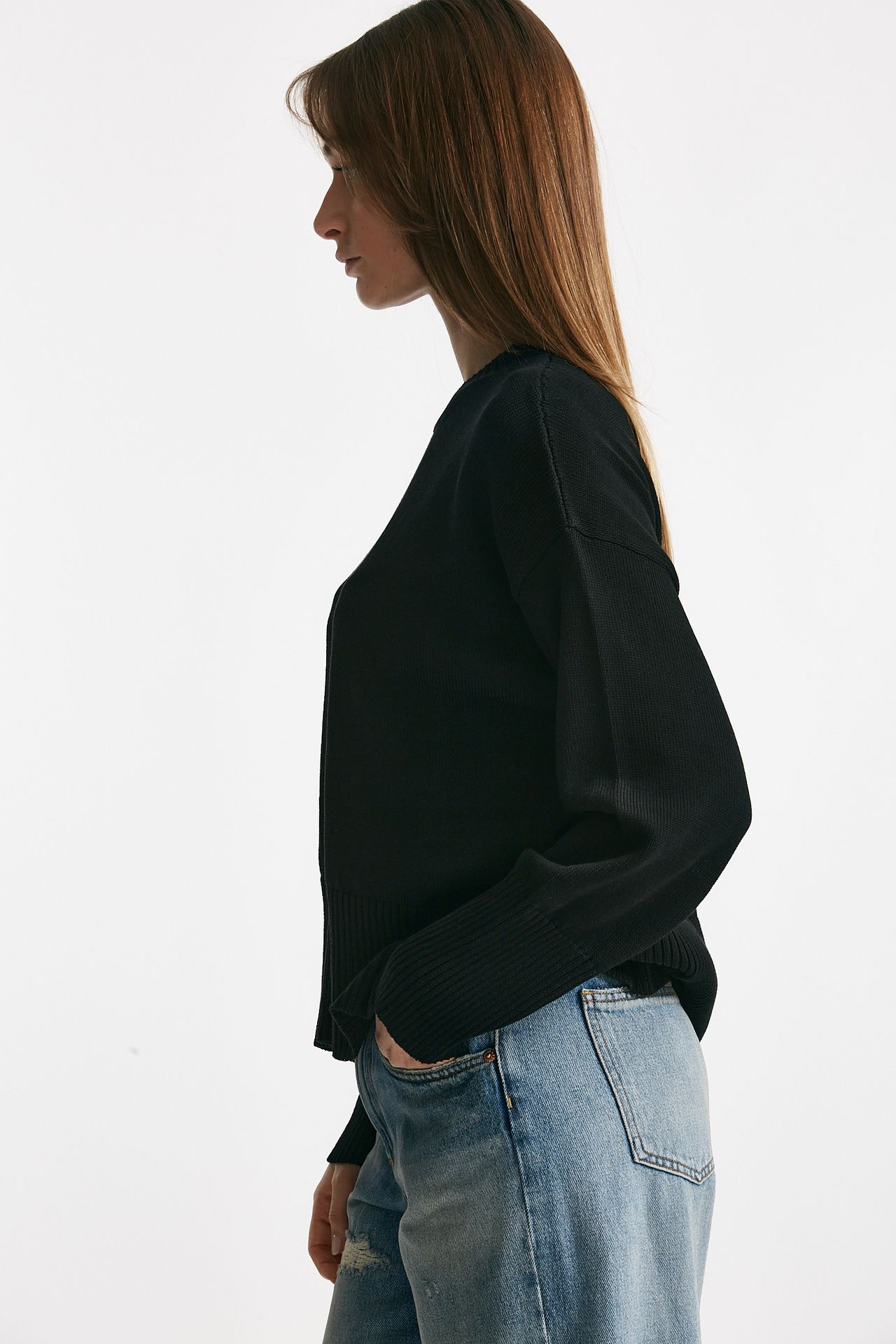 Maglia over in cotone nero 