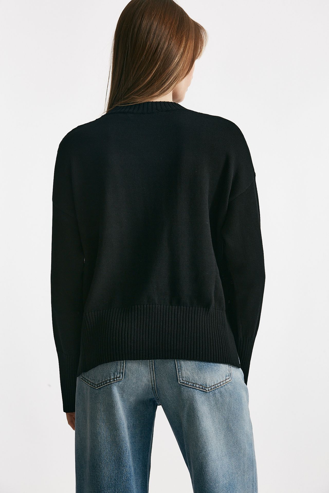 Maglia over in cotone nero 