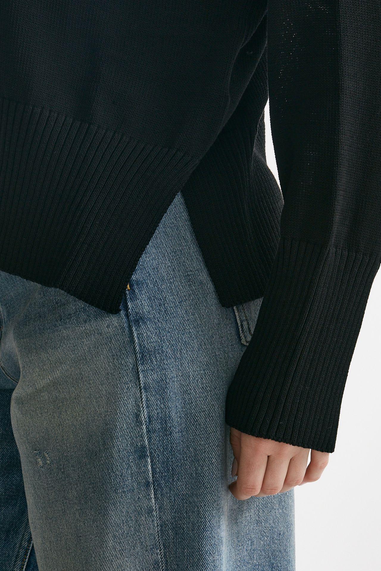 Maglia over in cotone nero 
