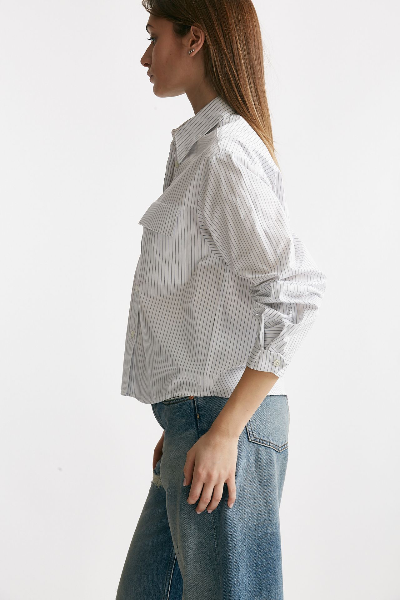 Camicia rigata in cotone 