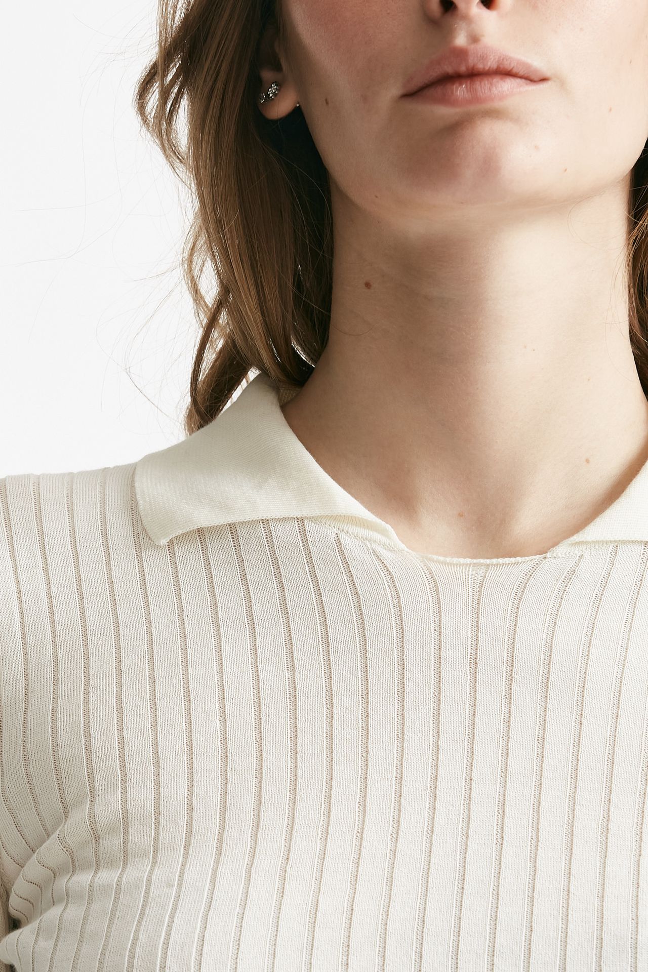 Maglia a costine bianco 