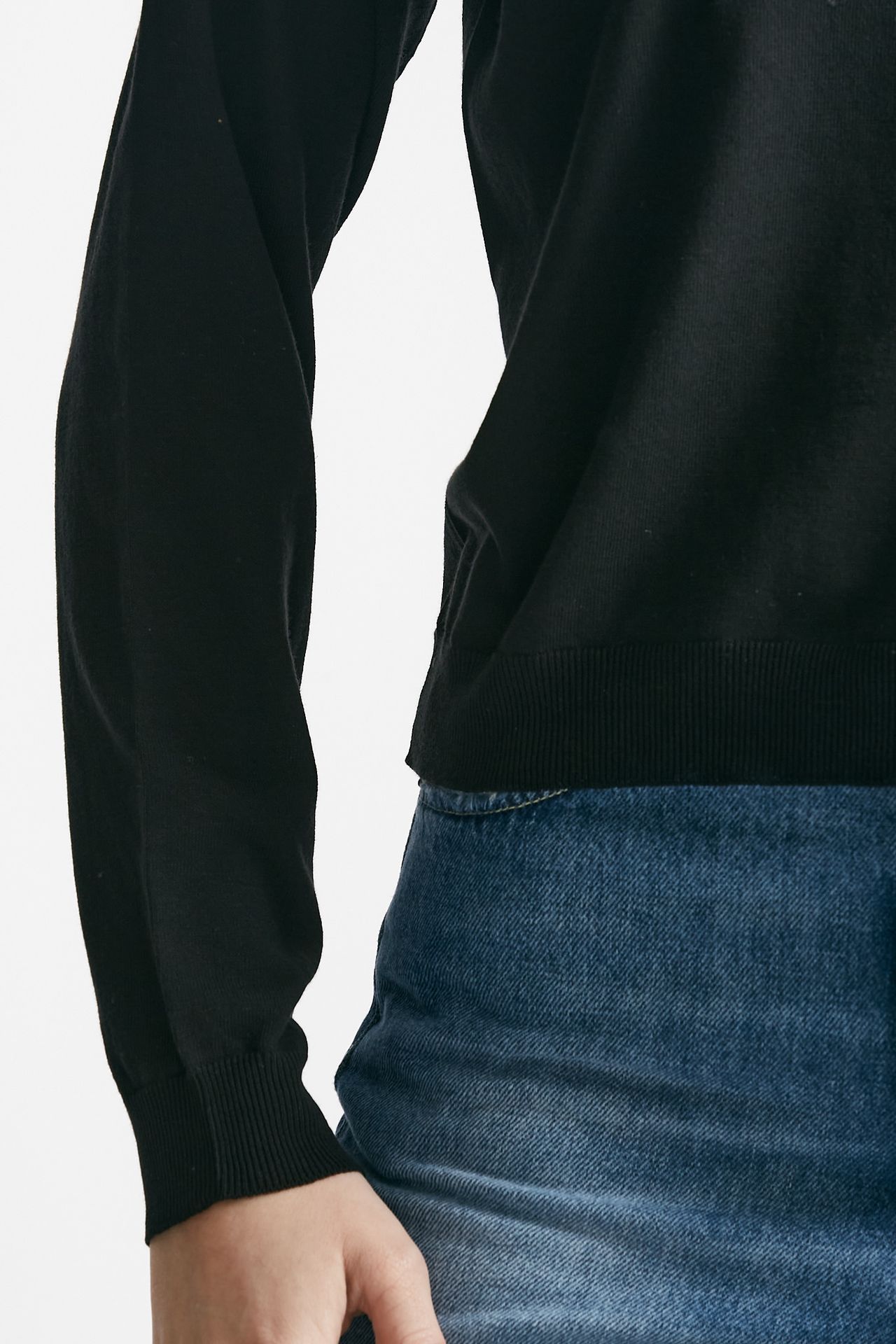 Maglia in cotone e seta nero