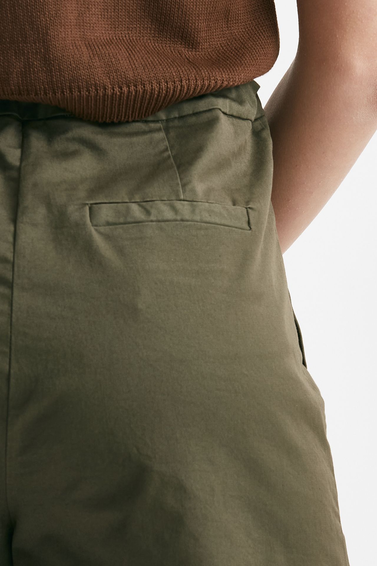 Shorts in cotone verde militare