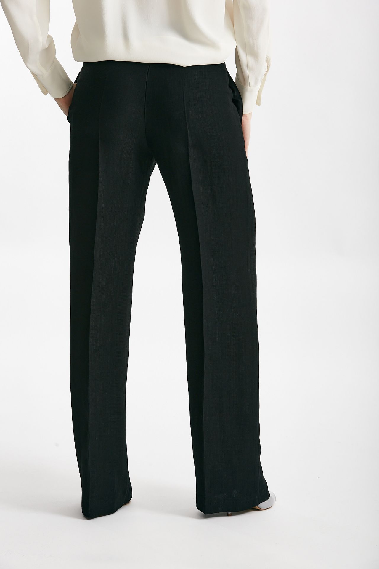 Pantalone palazzo vita alta nero 