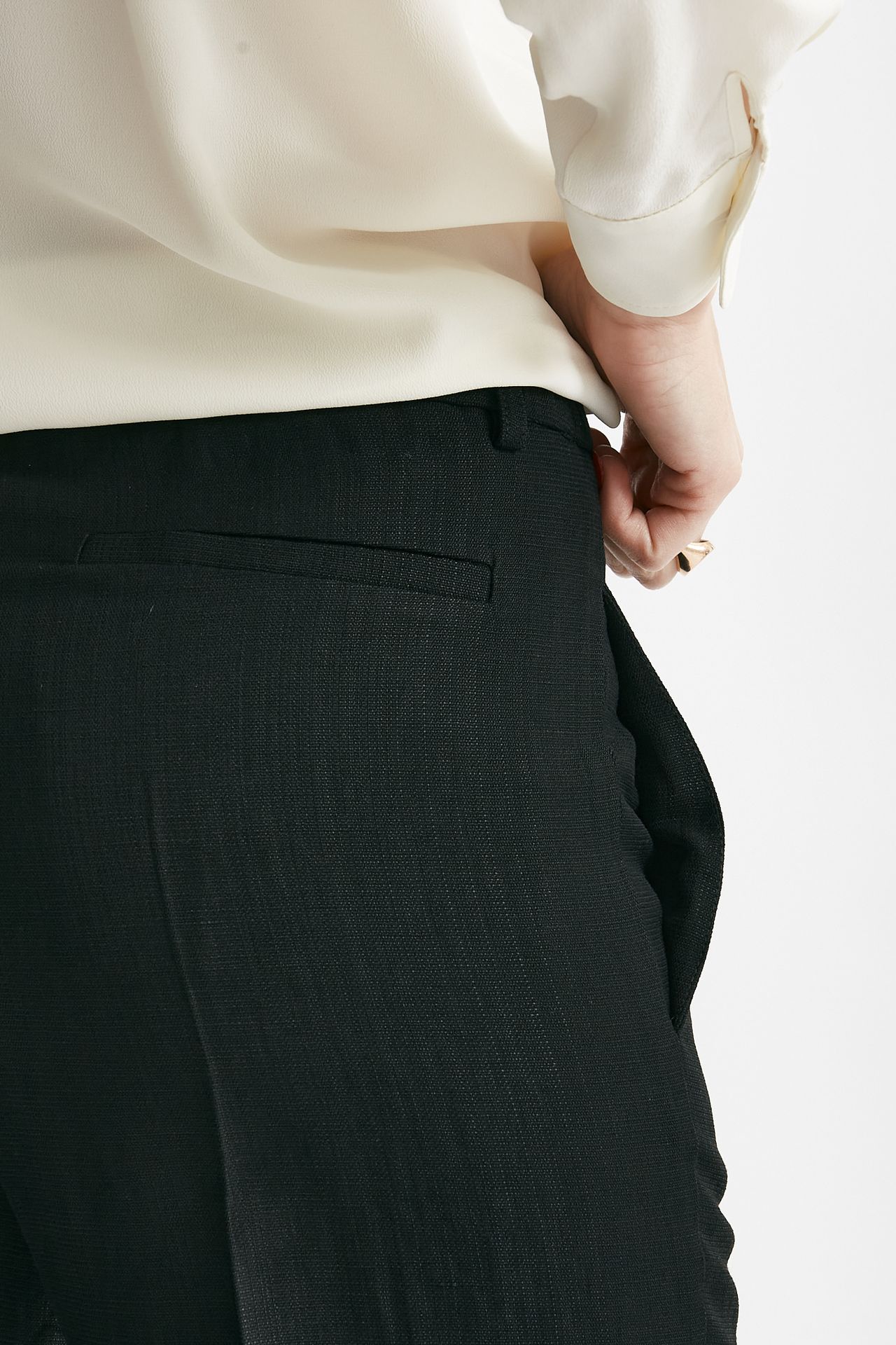 Pantalone palazzo vita alta nero 