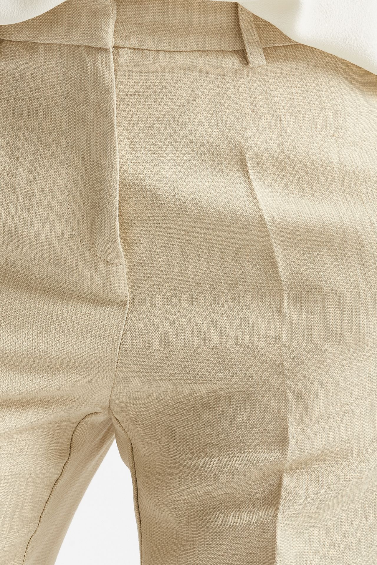Pantalone palazzo vita alta beige chiaro 