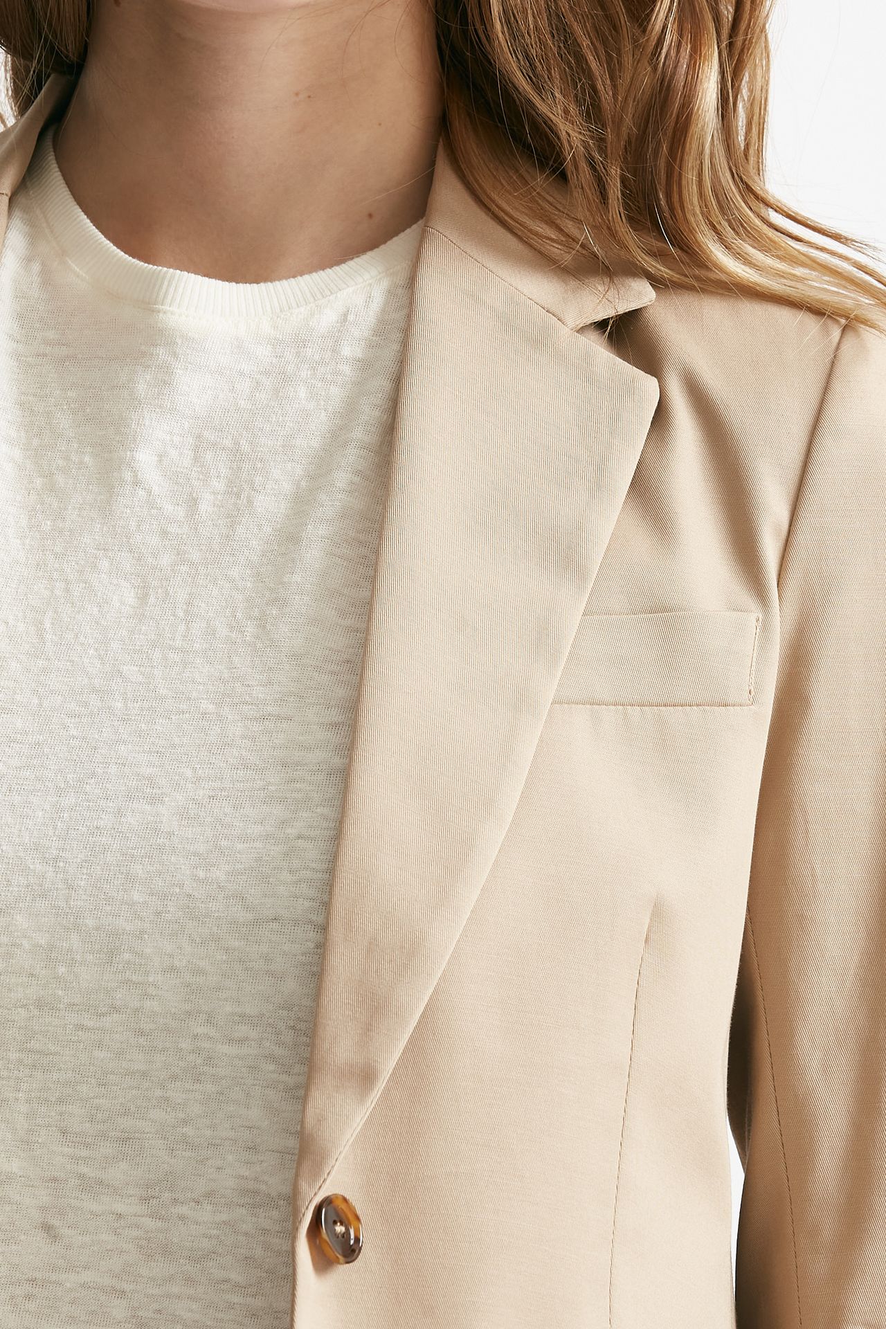 Tailleur in cotone beige