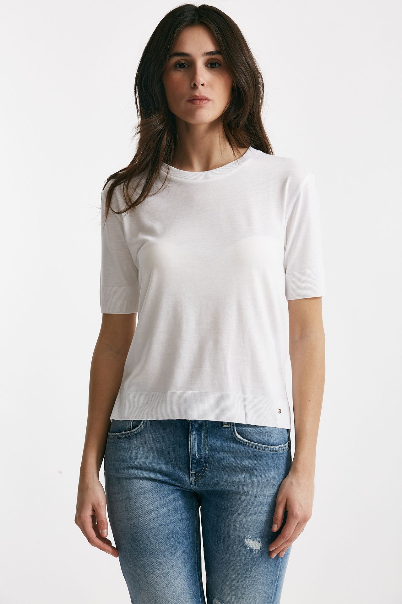T-shirt basica in cotone bianco