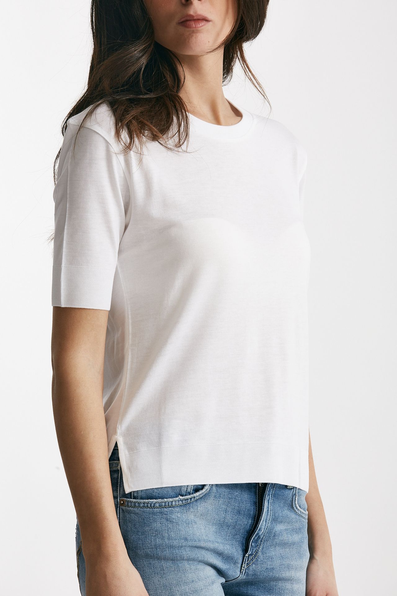 T-shirt basica in cotone bianco