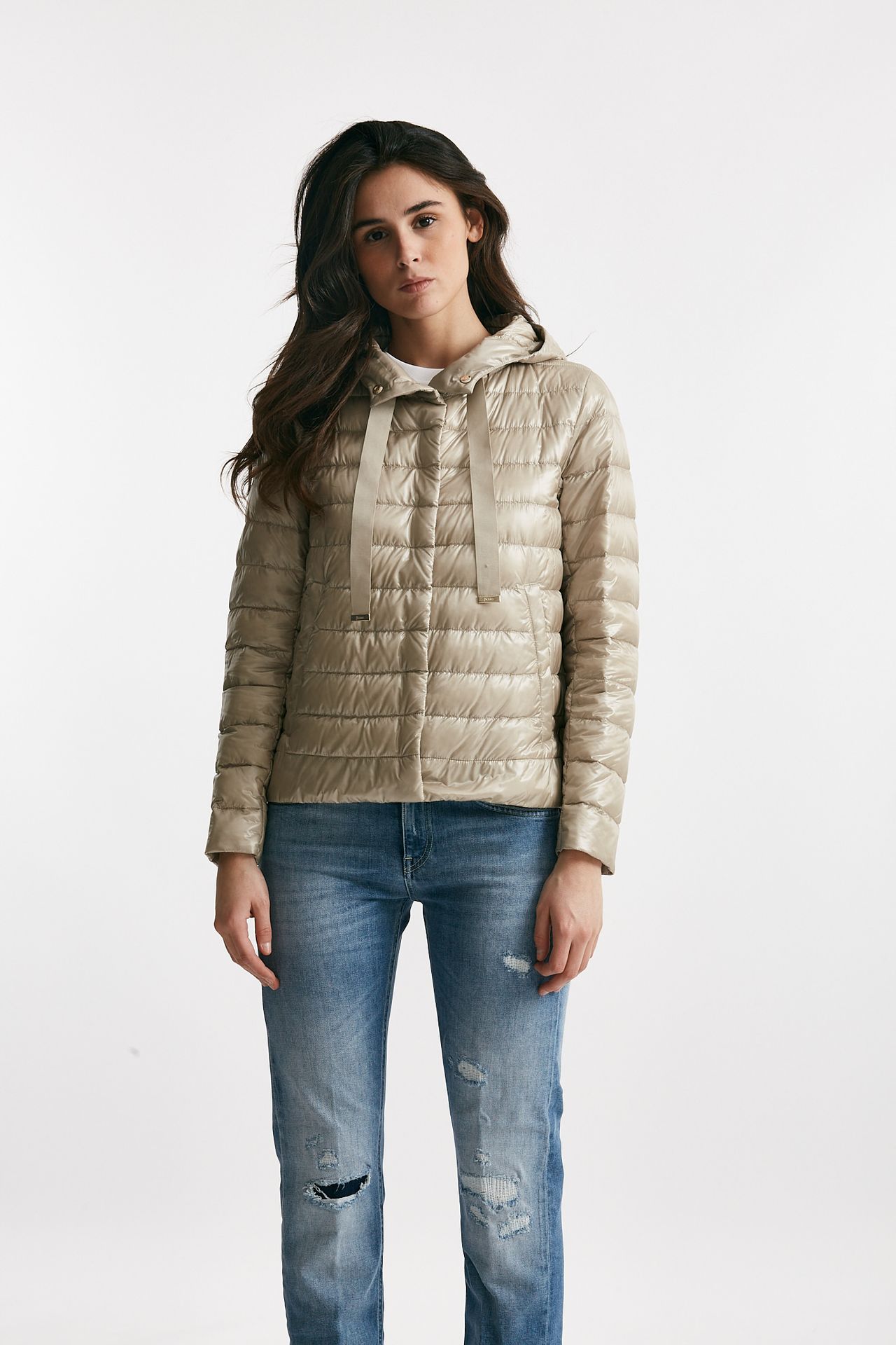 Giubbino in nylon ultralight beige chantilly 