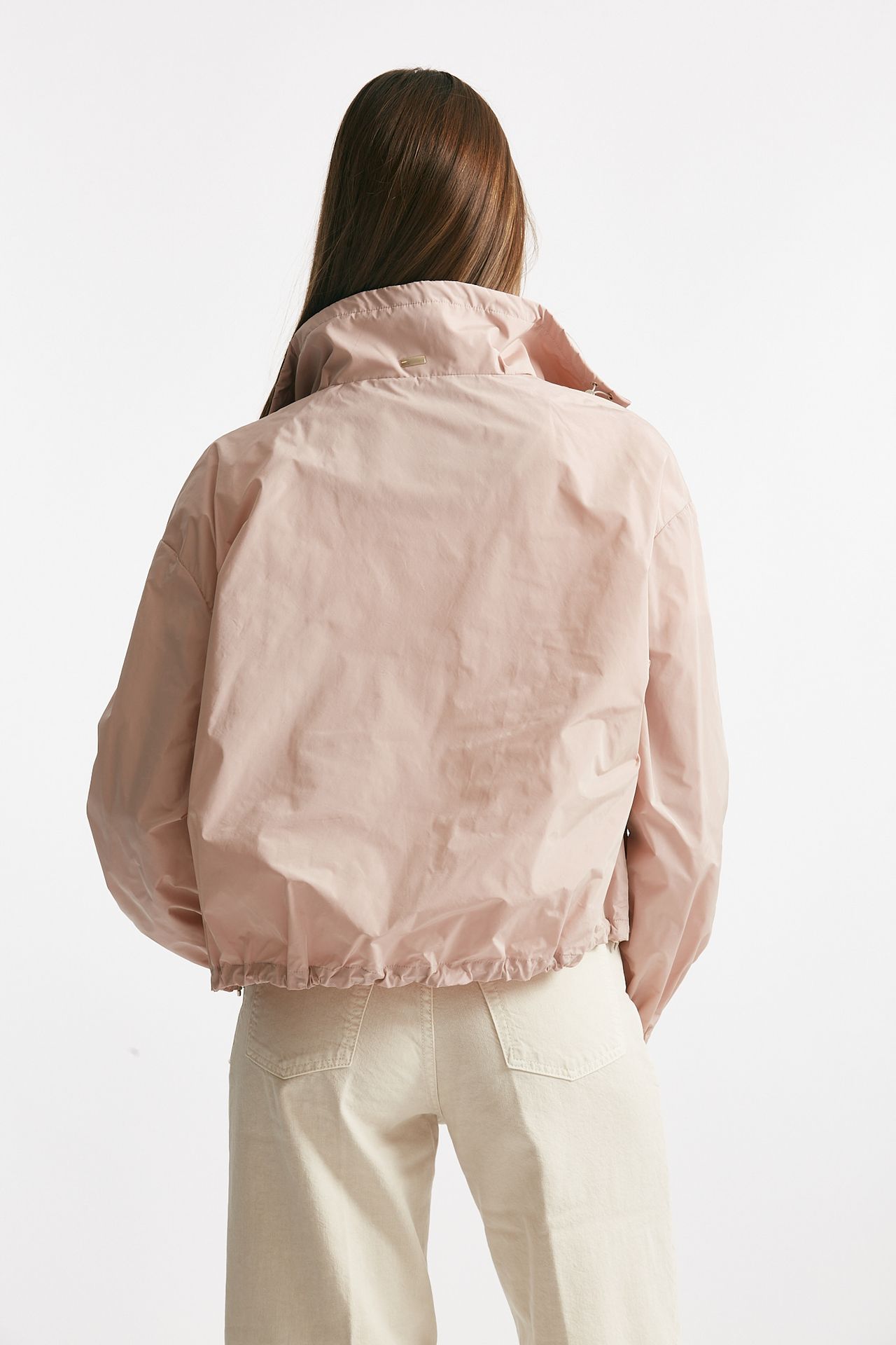 Bomber in taffetà tecnico rosa