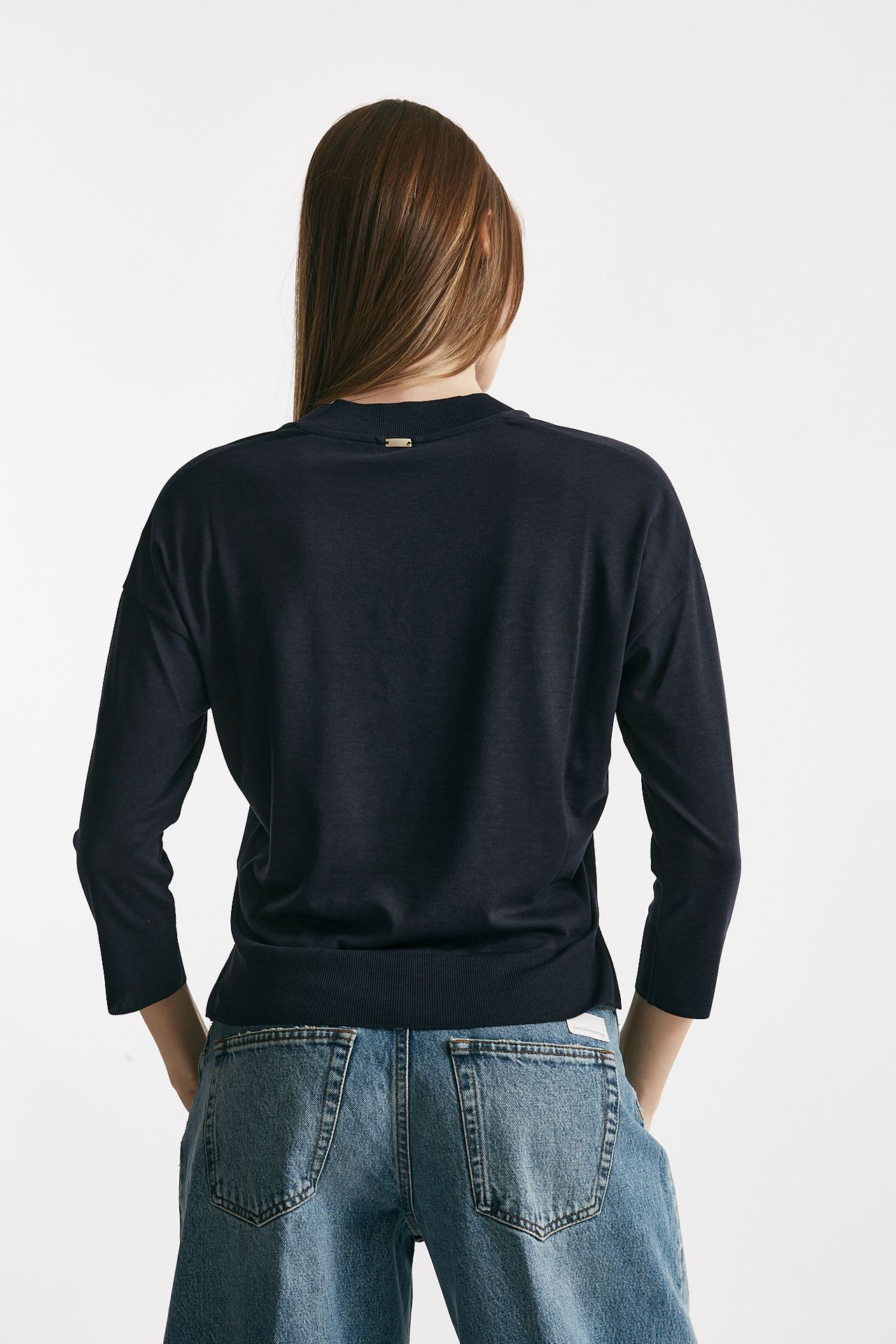 Maglia scollo a v blu