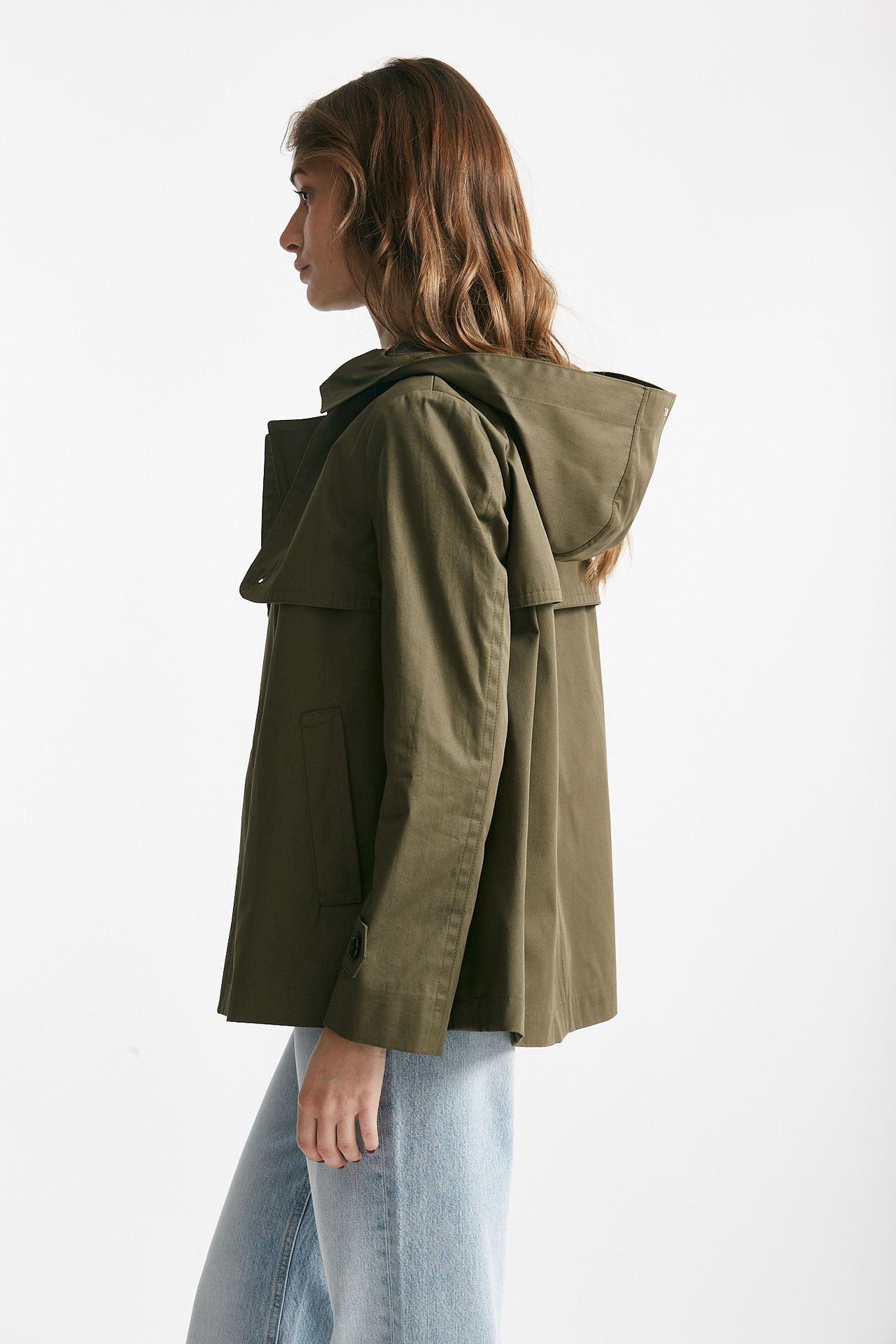 Peacot in cotone verde militare 