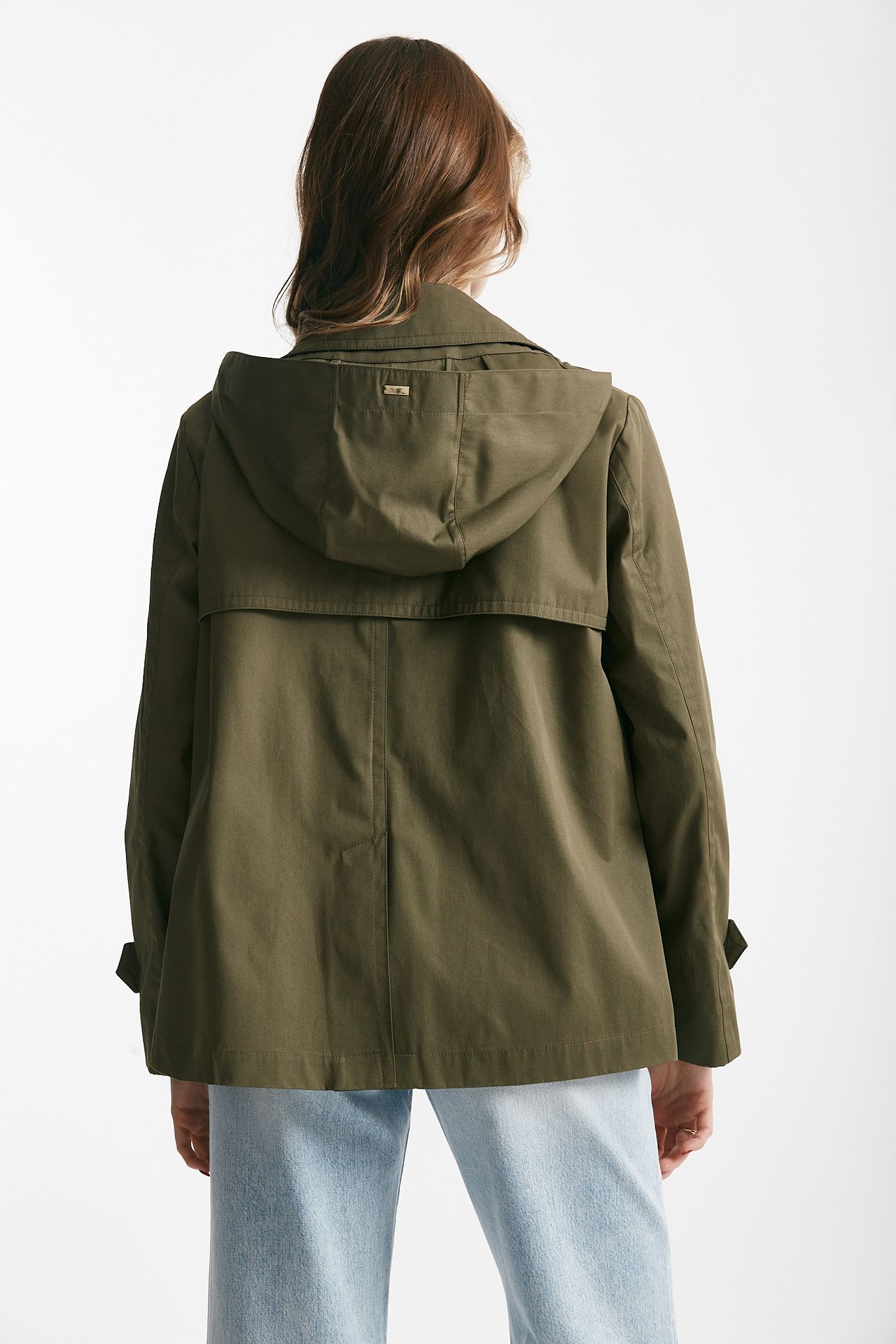 Peacot in cotone verde militare 